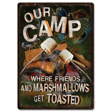 METAL TIN SIGNS, Funny, Vintage, Personalized 12"X 17" Cowboy Logic Friends Marshmallows