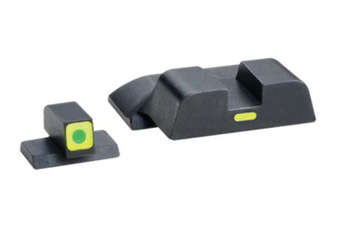 AmeriGlo CAP Tritium Sight Set S&W M&P (not Shield) Green Front With Lumi-Lime Square Outline Green Lumi-Lime Rear Horizontal Line