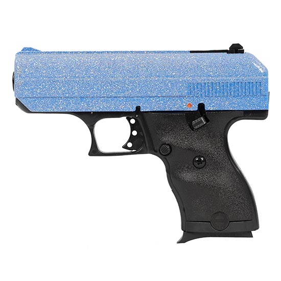 Hi-Point 916BLSP C9 9mm Luger 8+1 3.50” Black Steel Barrel, Hydro-Dipped Blue Sparkle Serrated Slide, Black Polymer Frame, Black Polymer Grips
