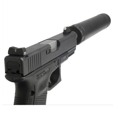 xS Sight Systems DxT Big Dot Suppressor Height Night Sights GlockGreen Tritium Matte Black