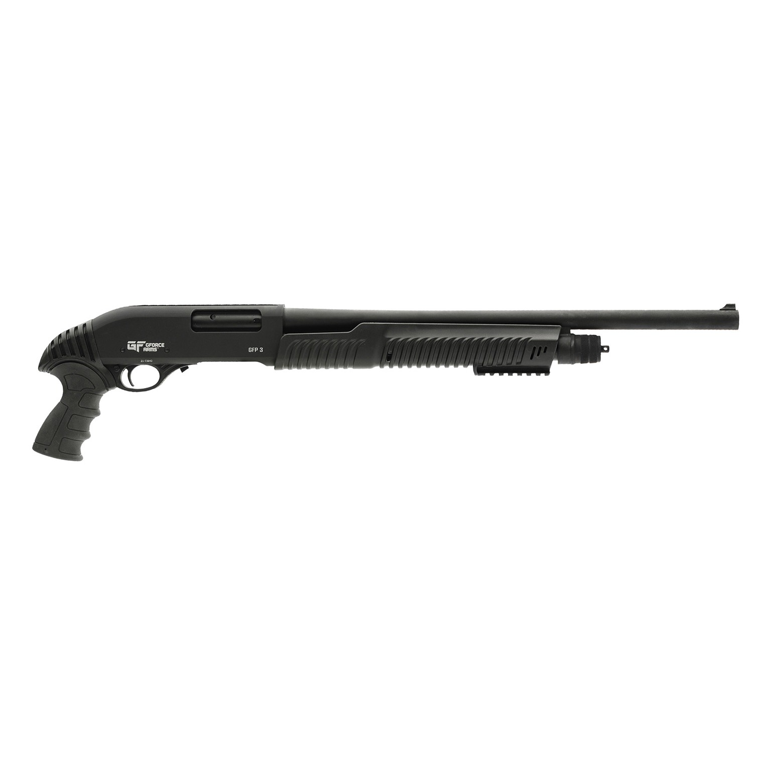 Gforce Arms GFP3REX GFP3REX 12 Gauge Pump 3” 4+1 20” Black Steel Barrel, Black Picatinny Rail Receiver, Black Rubber Grip