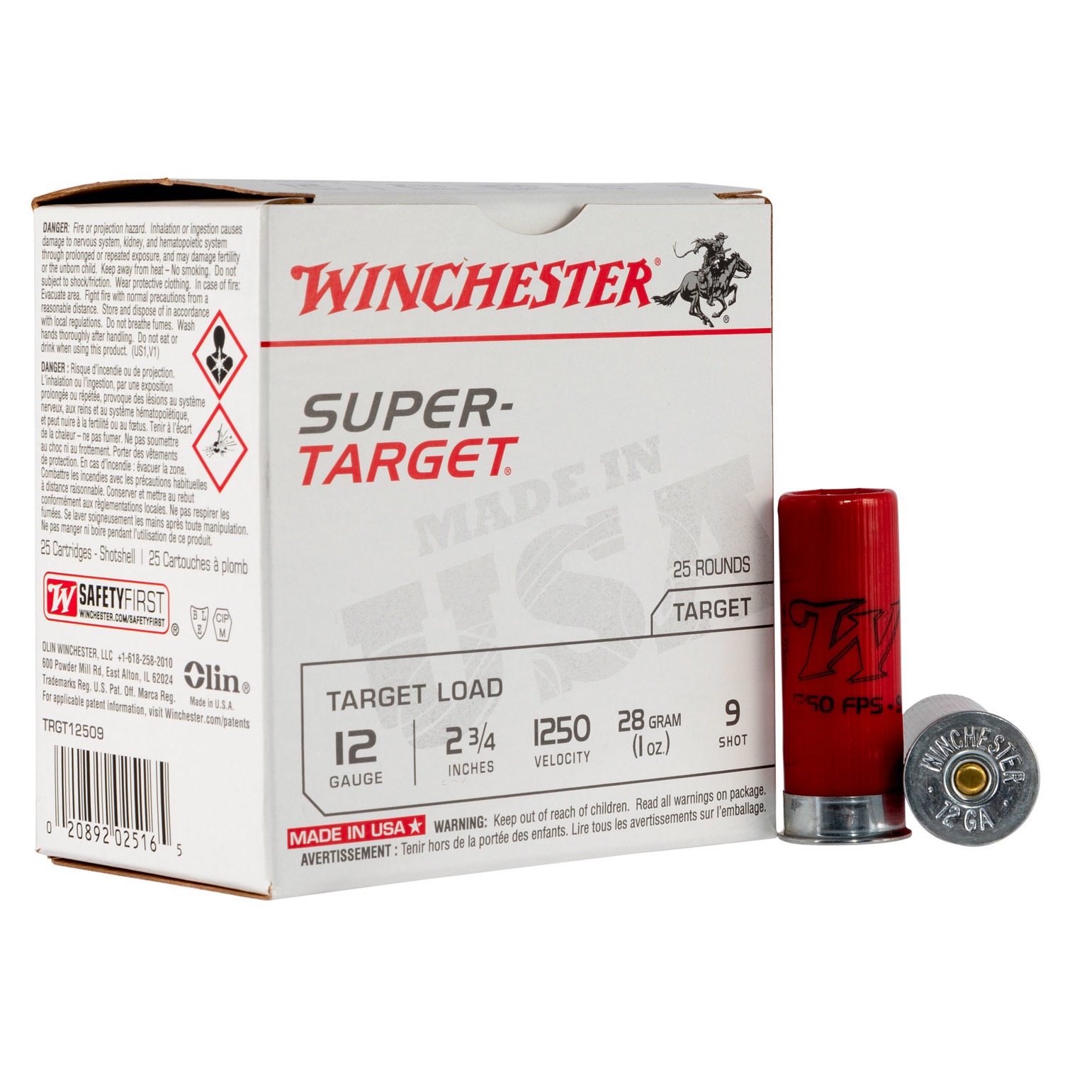 Winchester Ammo TRGT12509 Super-Target Light Target 12Gauge 2.75” 1oz 9Shot 25 Per Box/10 Case
