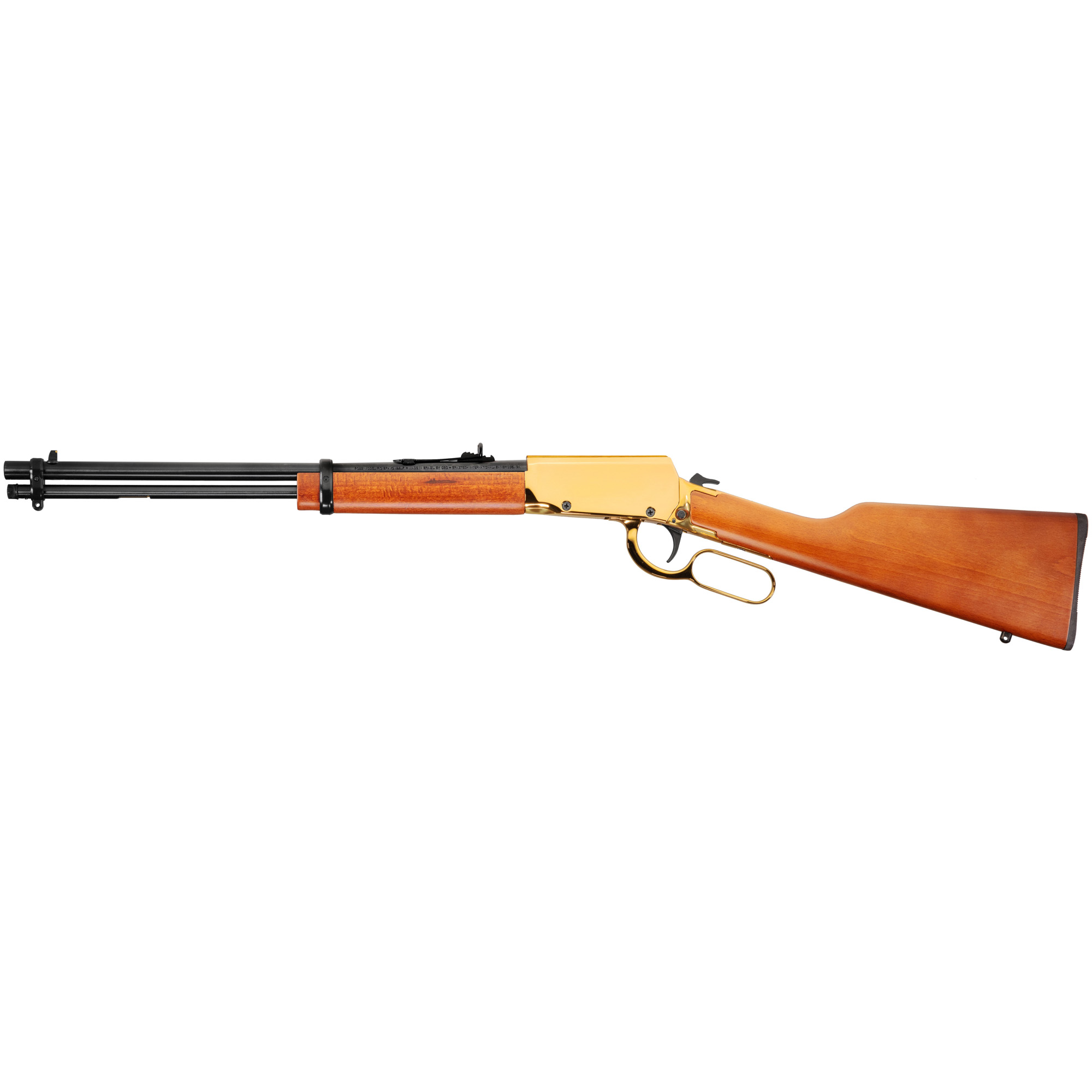 Rossi RL22181WD-GLD1 Rio Bravo 22 LR 15+1 18” Polished Black Barrel, Gold Metal Rec, Hardwood Furniture