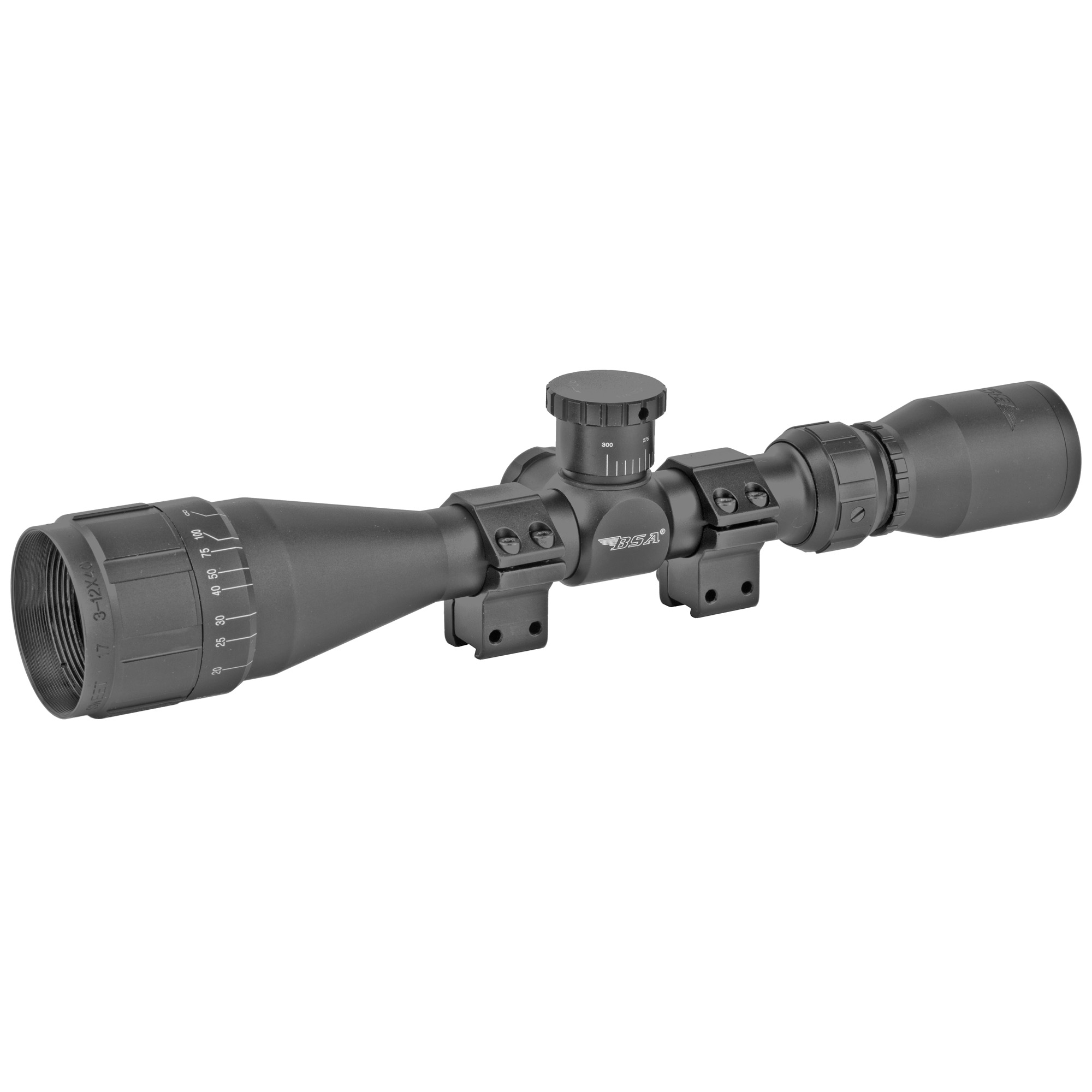 BSA 17312X40AO Sweet 17 Black Matte 3-12x 40mm AO 1” Tube 30/30 Duplex Reticle