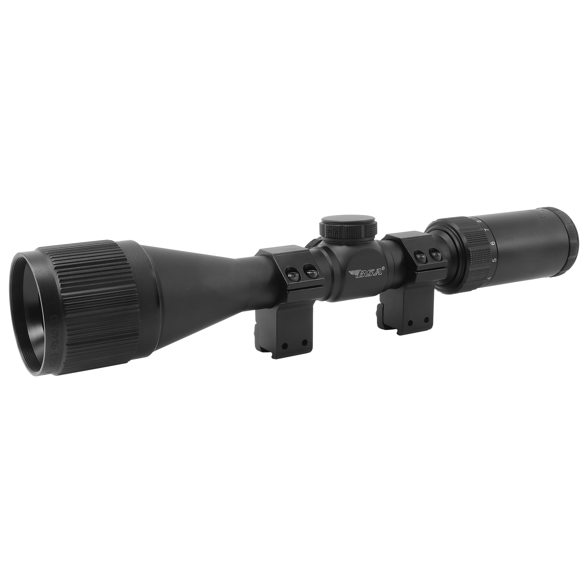 BSA AIR39X40AO Outlook Matte Black 3-9x40mm AO 1” Tube Mil-Dot Reticle