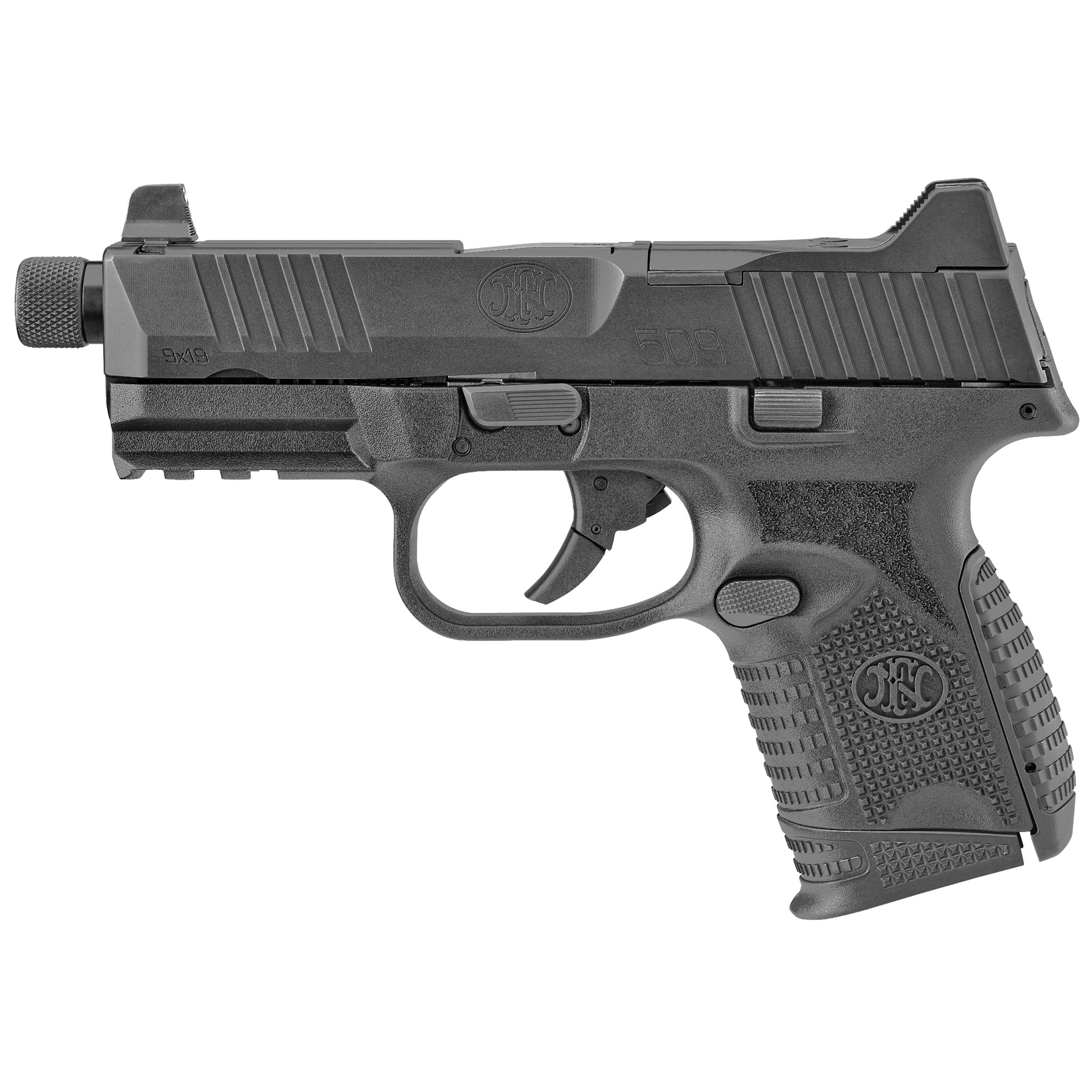 FN 66100783 509 Compact Tactical 9mm Luger 4.32” Threaded Barrel 10+1, Matte Black Polymer Frame With Mounting Rail, Optic Cut Matte Black Stainless Steel Slide, Optics Ready