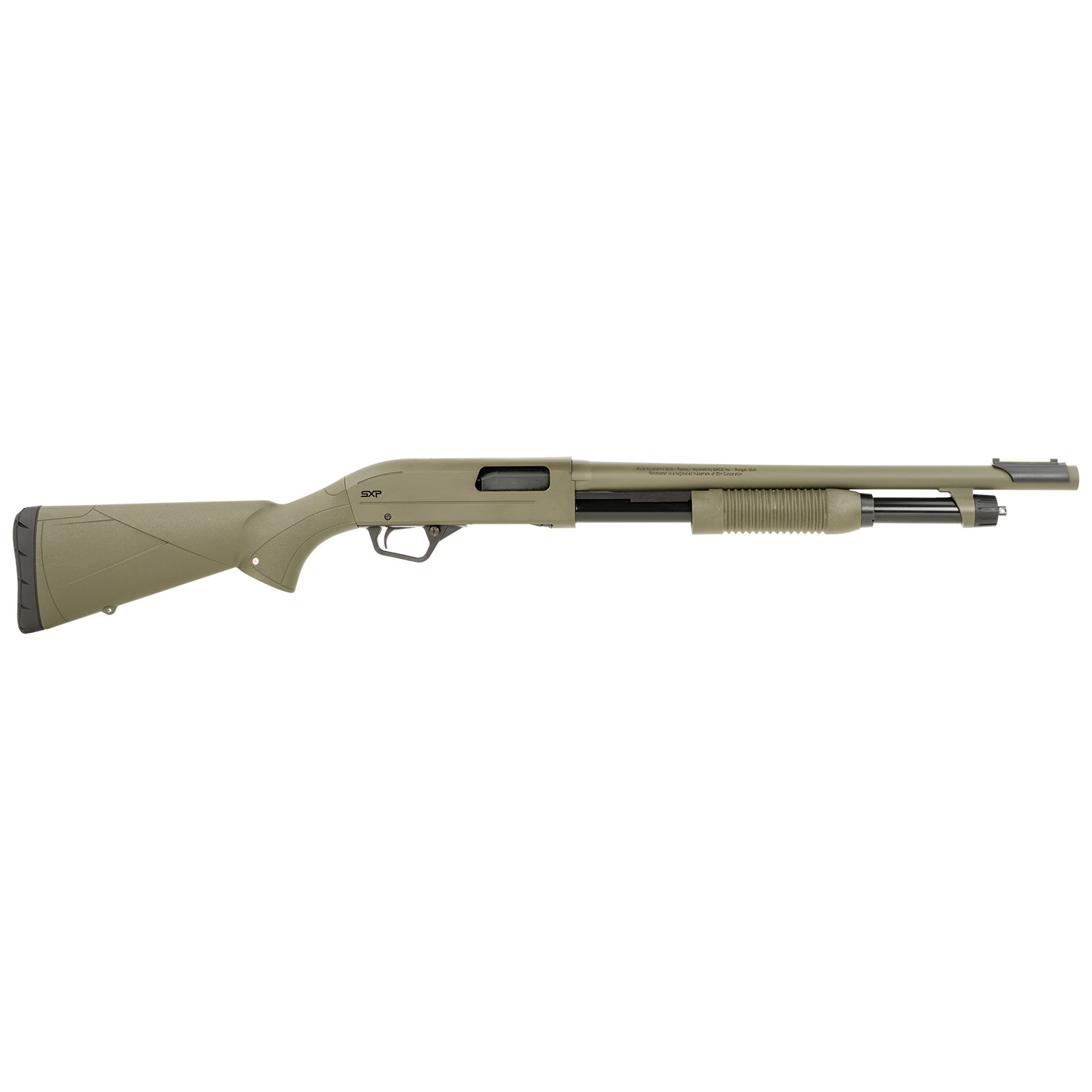 Winchester Repeating Arms 512425395 SXP Defender Full Size 12 Gauge Pump 3” 5+1 18” OD Green Steel Barrel & Receiver, Fixed w/Textured Grip Panels, OD Green Synthetic Stock