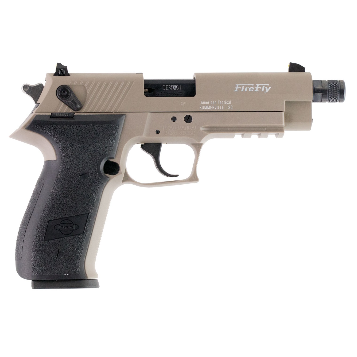 GSG Firefly 22Lr 4” ATI Fire Fly TAN TB Threaded