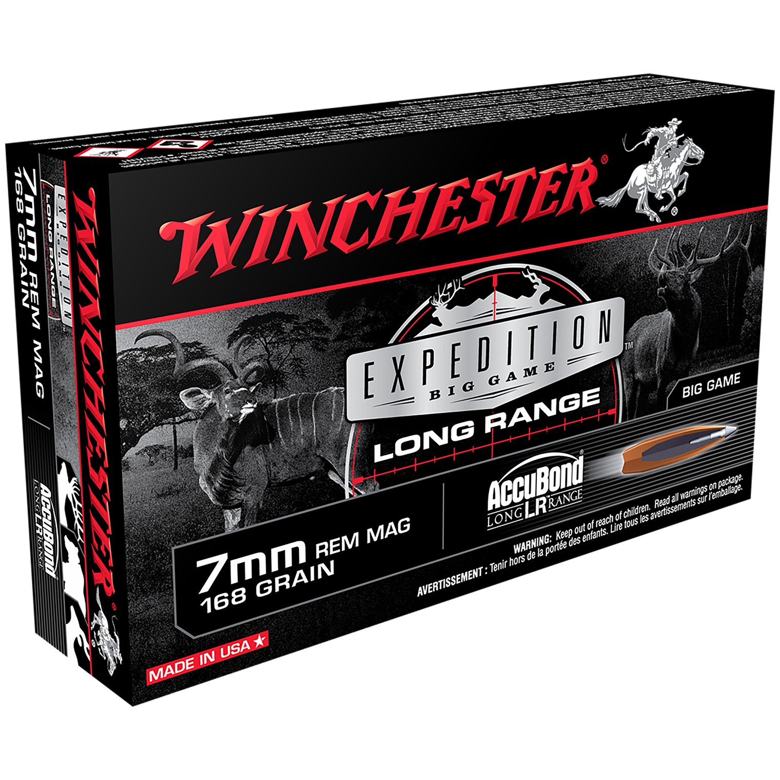 Winchester Ammo S7LR Expedition Big Game Long Range 7mmRemMag 168gr Nosler AccuBond Long Range 20 Per Box/10 Case