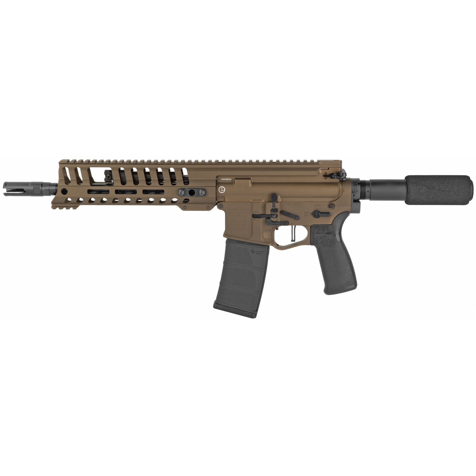 Patriot Ordnance Factory 01800 P415 Edge 300 Blackout 30+1 10.50” Black Nitride Burnt Bronze Cerakote Receiver