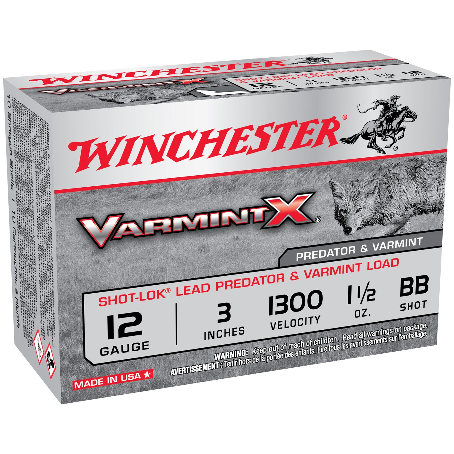 Winchester Ammo X123VBB Varmint X Shot-Lok 12Gauge 3” 1 1/2oz BBShot 10 Per Box/10 Case