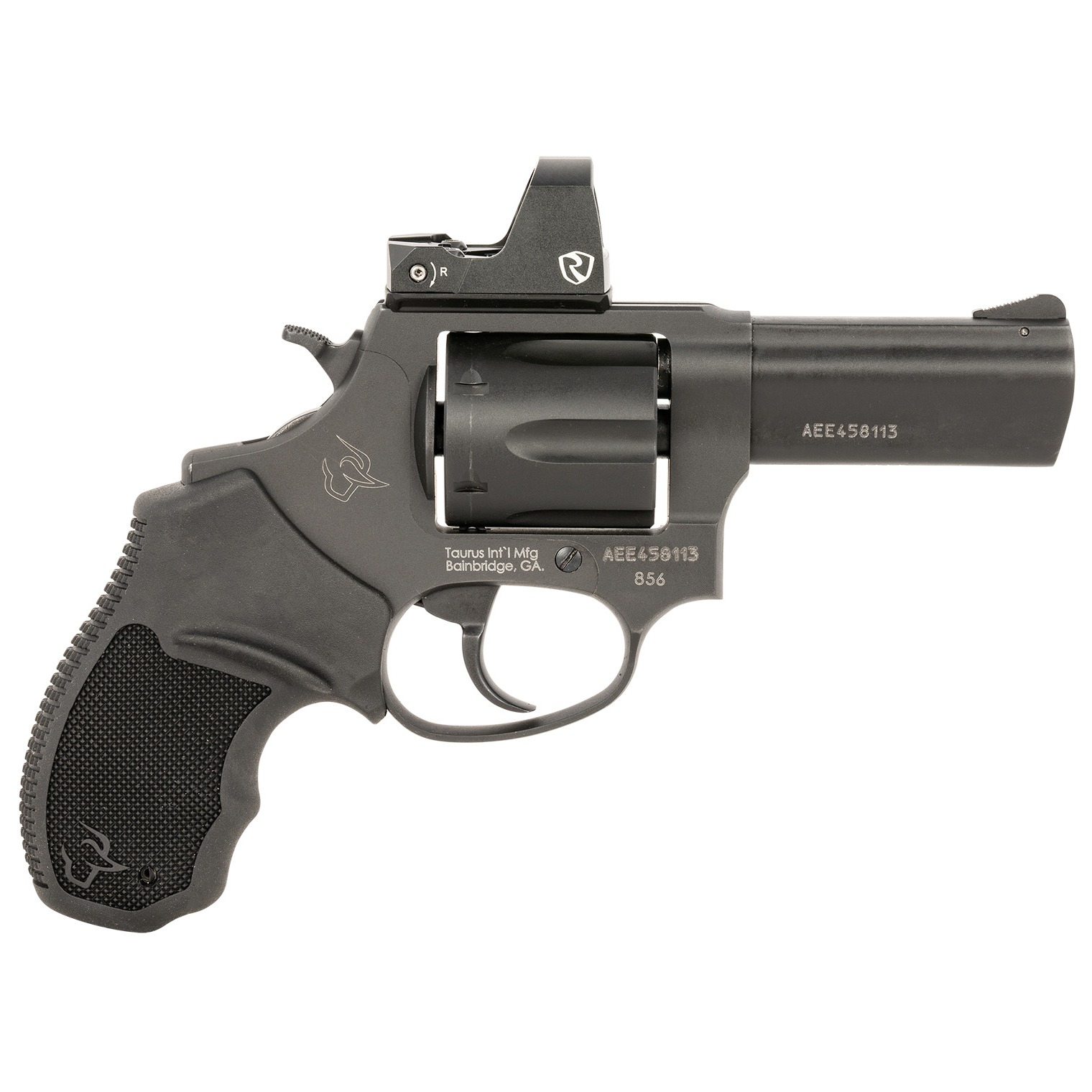 Taurus 2-856P31-R 856 T.O.R.O. Small 38 Special +P 6 Shot 3” Matte Black Stainless Steel Barrel, Cylinder & Frame, Black Rubber Grip, Riton 3 Tactix MPRD 2, Transfer Bar Safety, Exposed Hammer
