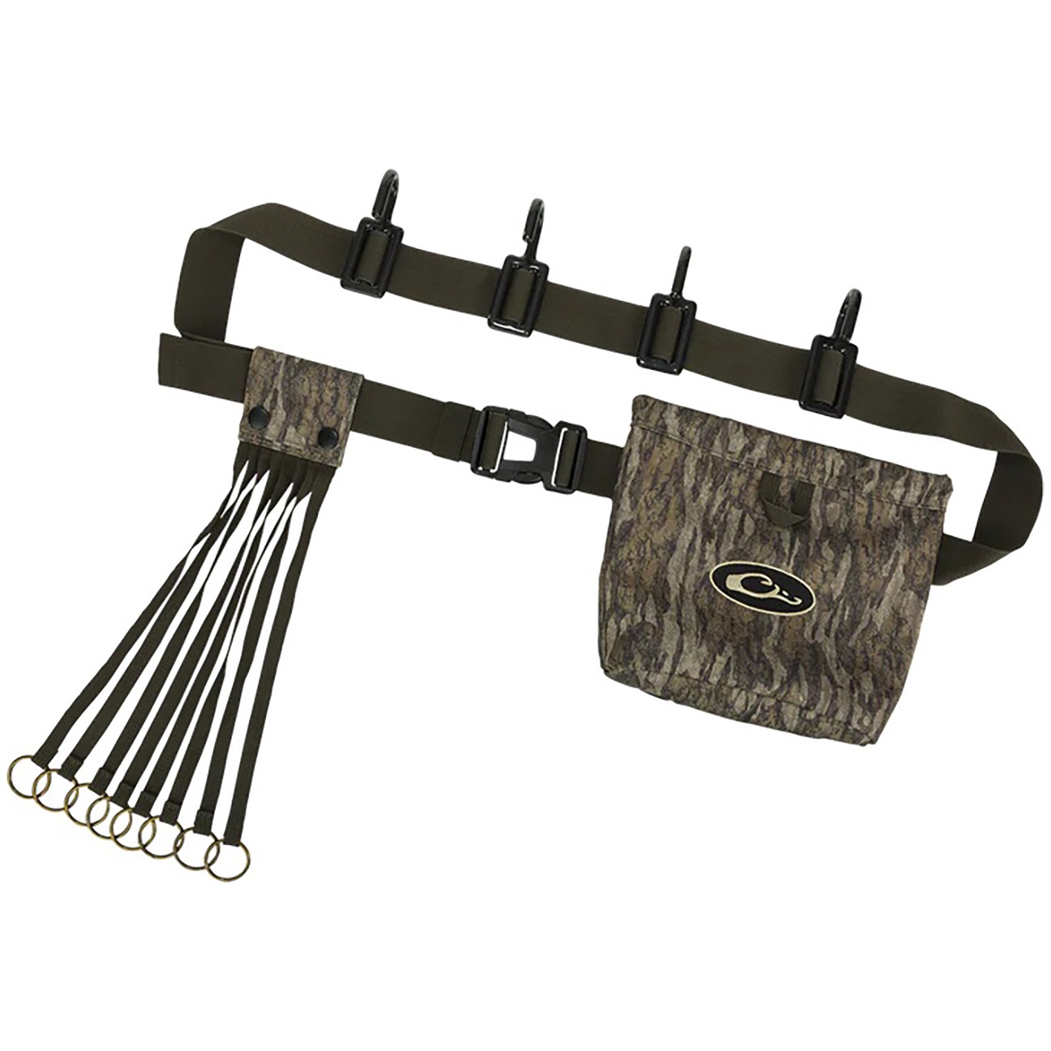 Drake Waterfowl DA2200006 Ultimate Timber Strap Mossy Oak Bottomland 72” Adj. Strap 4 Hooks/8 Slip Ring Game Straps Shell Pouch