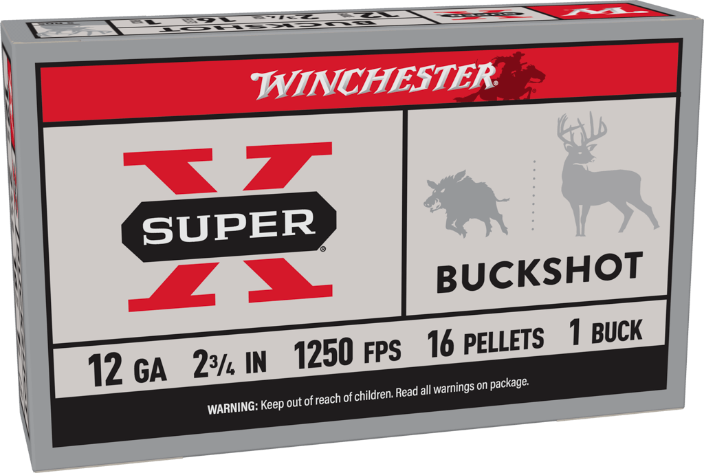 Winchester Super X 12 Gauge 2.75" 16 Pellets 1 Buck Shot 5 Rounds - Box or Case