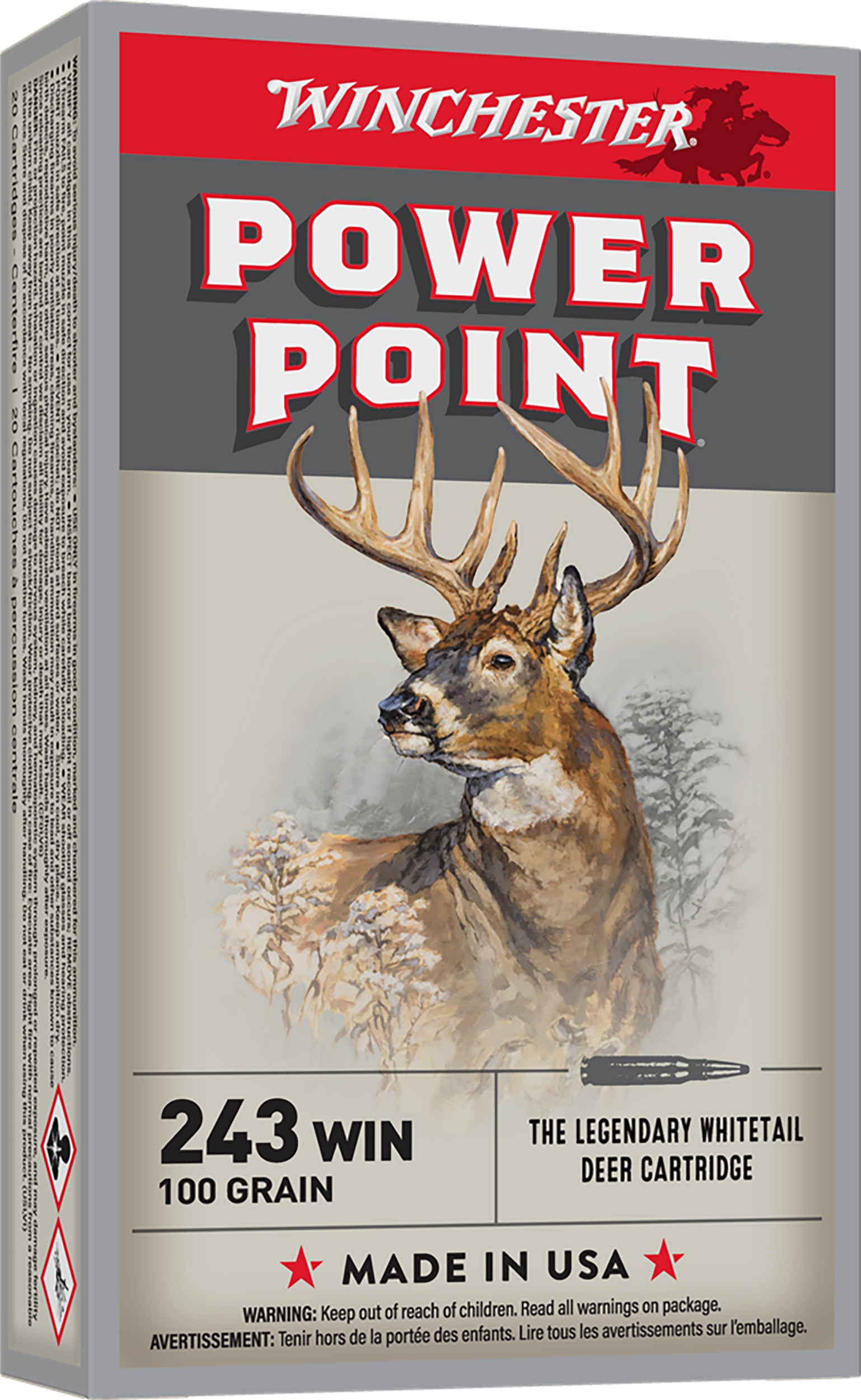 Winchester Ammo Power-Point 243 Win 100gr - Box or Case
