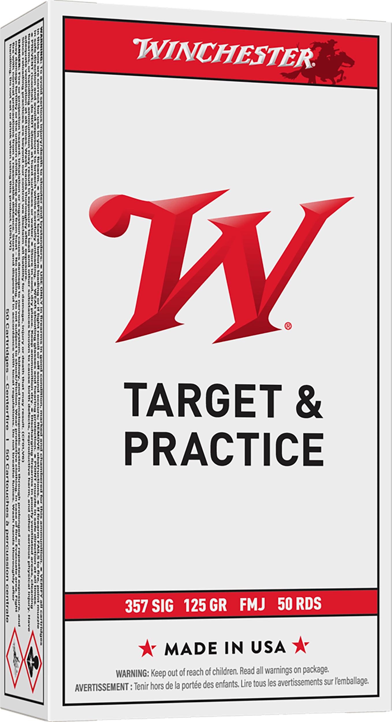 Winchester USA 357 Sig 125gr FMJ 50 Rd - Box or Case