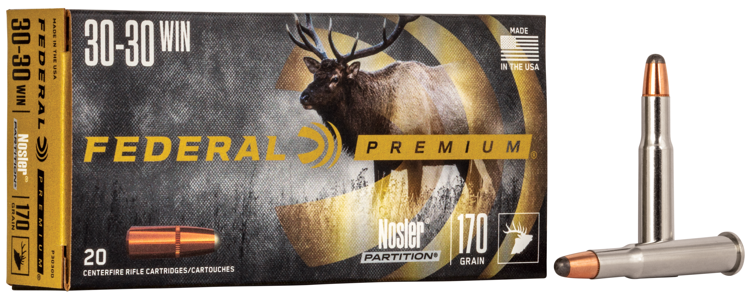Federal Premium 30-30 Win 170gr Nosler Partition 20rd - Box or Case