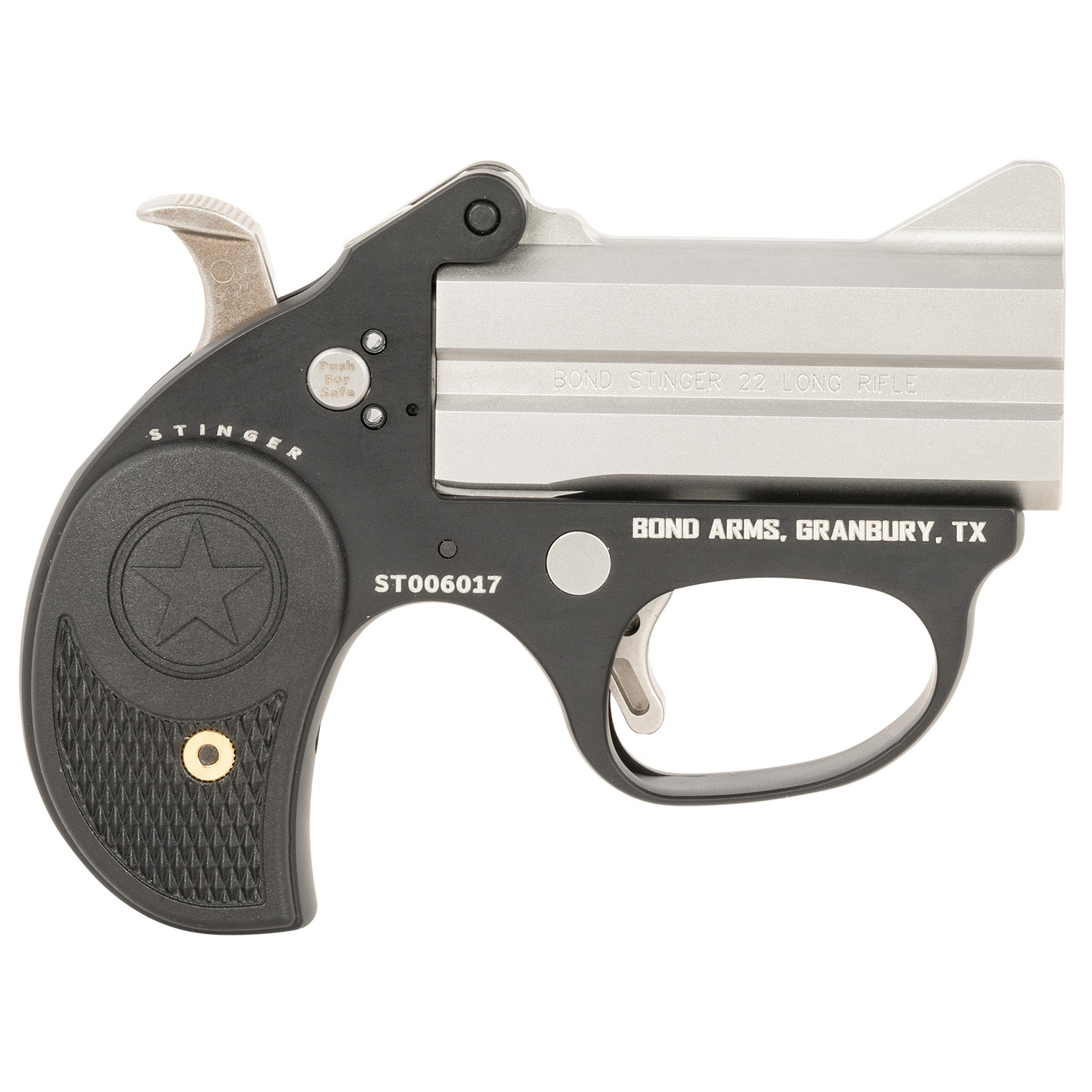 Bond Arms BAST Stinger 22 LR 2rd, 3” Double Matte Stainless Steel Barrel, Anodized Aluminum Frame, Black Nylon Grip, Rebounding Hammer, Crossbolt Safety