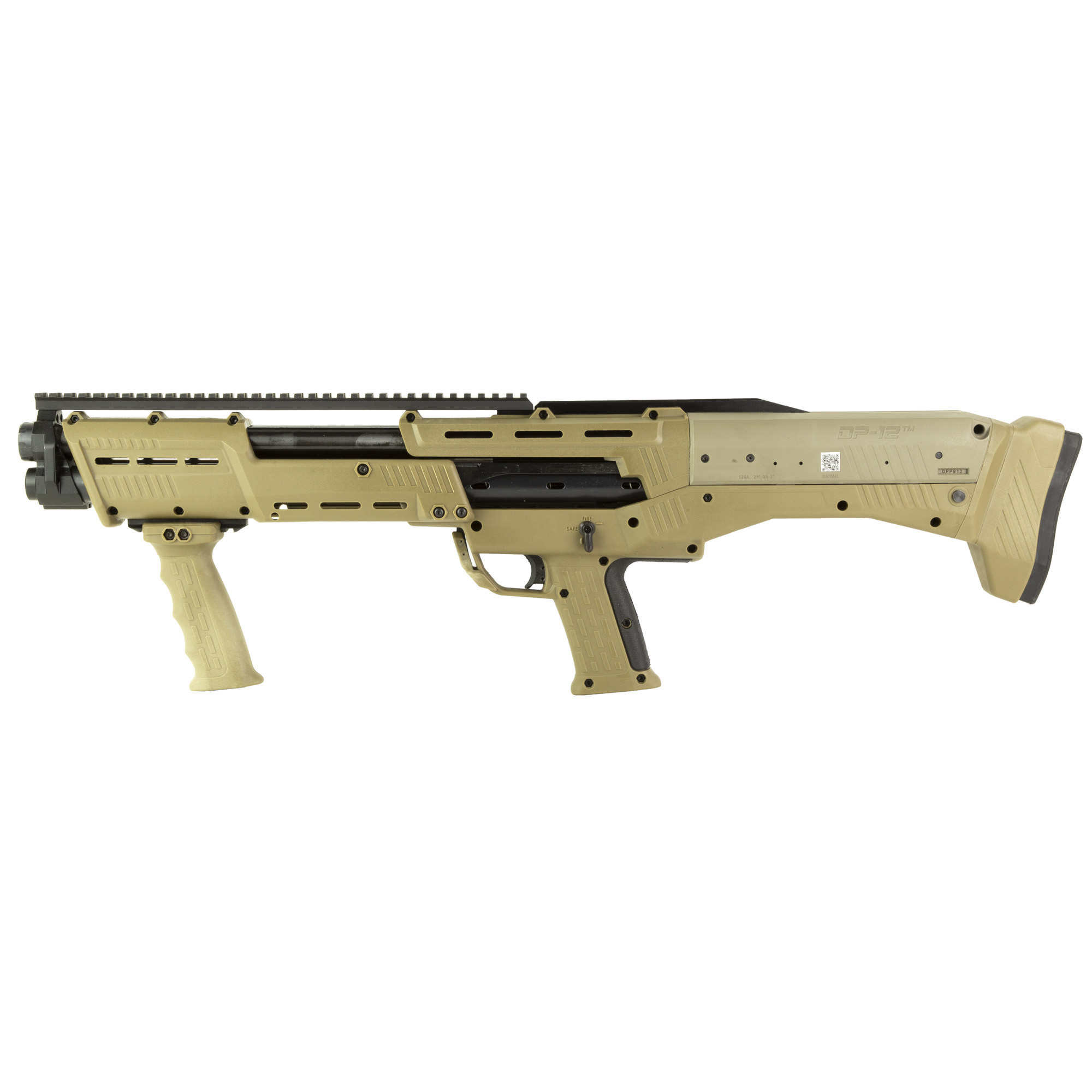 Standard Mfg DP12 DP-12 12 Gauge Pump 3” 14+2 18.88” FDE Double Barrel, Black Picatinny Rail Aluminum Receiver, Picatinny Handguard, Flat Dark Earth Synthetic Stock