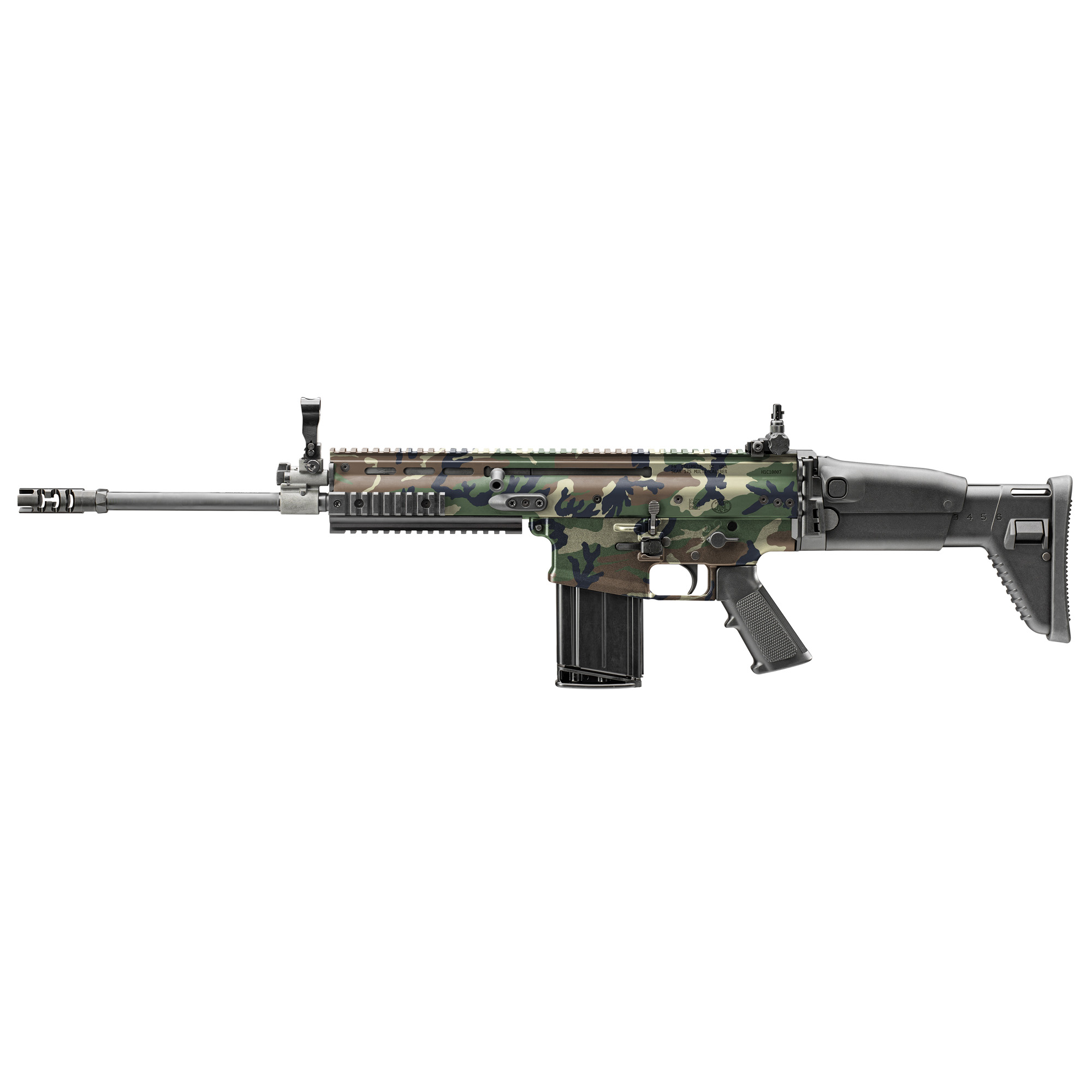 FN 3810170101 SCAR 17S 7.62x51mm NATO 20+1, 20” Black Anodized Steel Threaded Barrel, 1913 Picatinny Rail Aluminum Receiver, Adjustable Synthetic Stock, Black Hogue Finger Groove Grip
