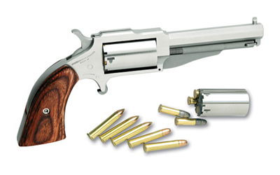 North American Arms 18603C 1860 The Earl 22 LR/22 WMR 5 Shot 3” Stainless Steel Barrel, Frame & Cylinder, Rosewood Boot Grip, Exposed Hammer