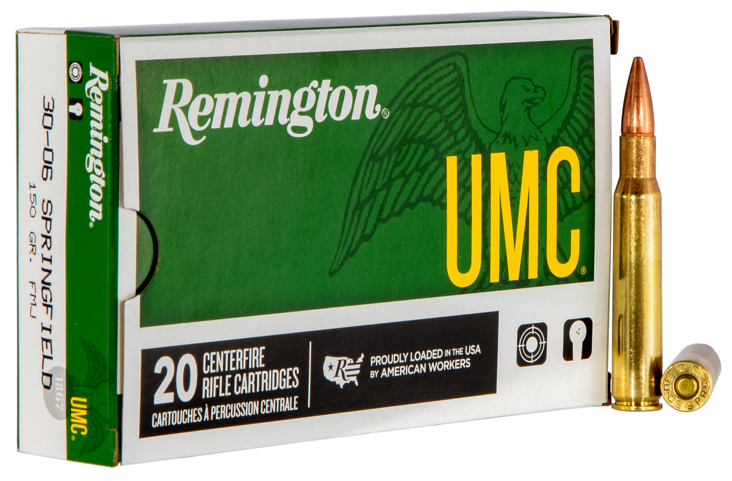 Remington Ammunition UMC 30-06 Springfield 150gr Full Metal Jacket - Box or Case