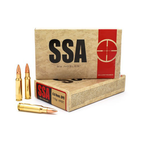 NOSLER MATCH GRADE 6.8 SPC 168GR CC HPBT 20RD 10BX/CS