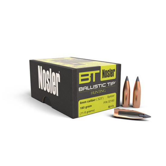 NOSLER BULLETS 8MM .323 180GR BALLISTIC TIP 50CT