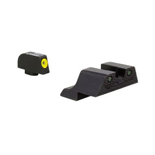 Trijicon 600845 HD XR Night Sight Set Green Tritium/Yellow Outline Front, Green Tritium Rear, Black Frame, Fits Glock/48/43/43X/43E Excludes MOS