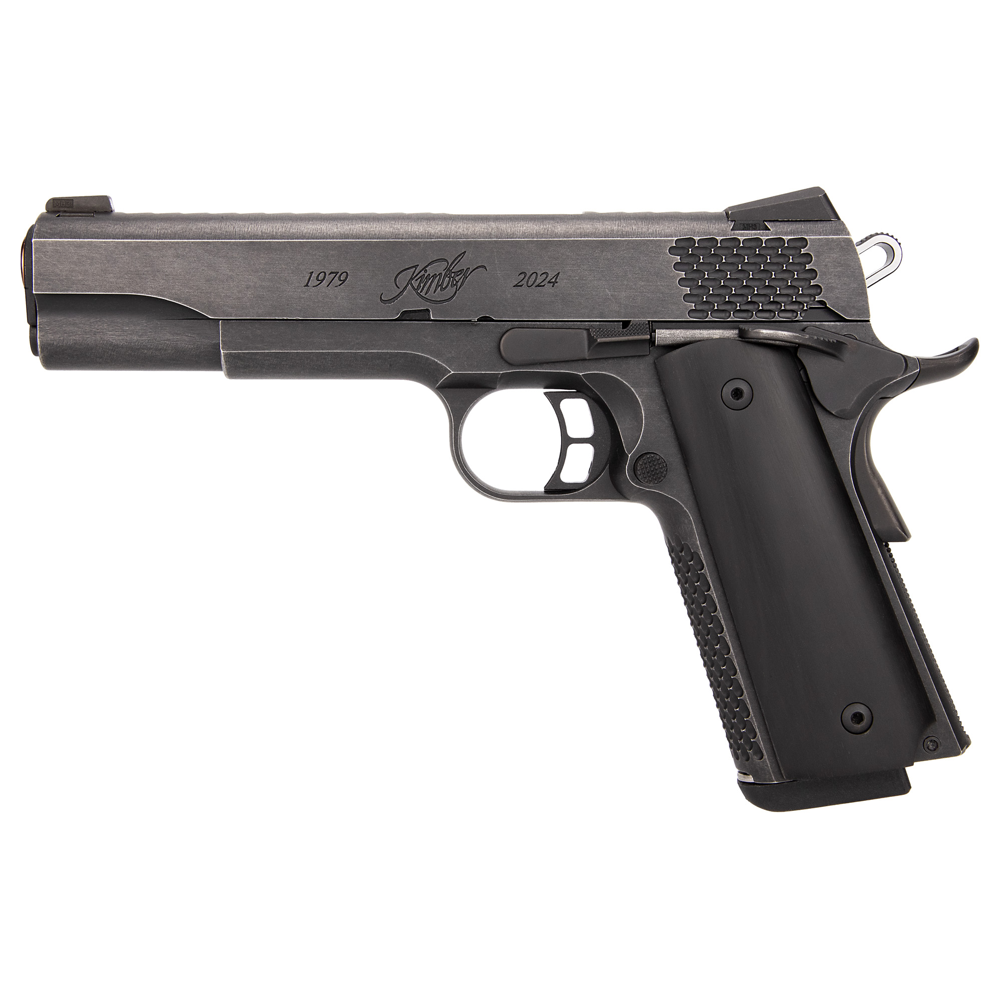 Kimber Mfg.,inc 3700841 45th Anniversary Limited Edition Full Size Frame 45 ACP 8+1 5” Titanium Nitride Distressed Cerakote Distressed Cerakote Black Horn Grip