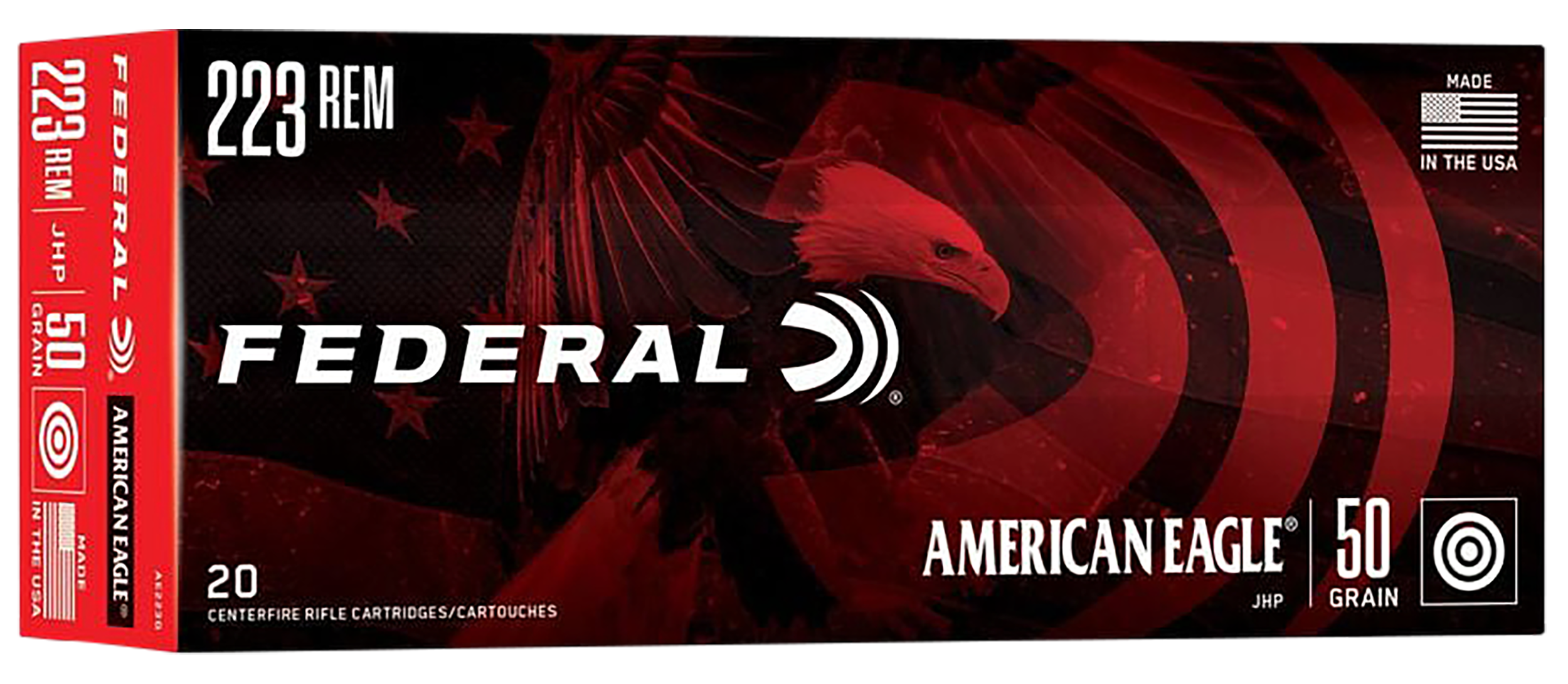 Federal American Eagle Varmint & Predator 223 Rem 50gr Jacketed Hollow Point - Box or Case