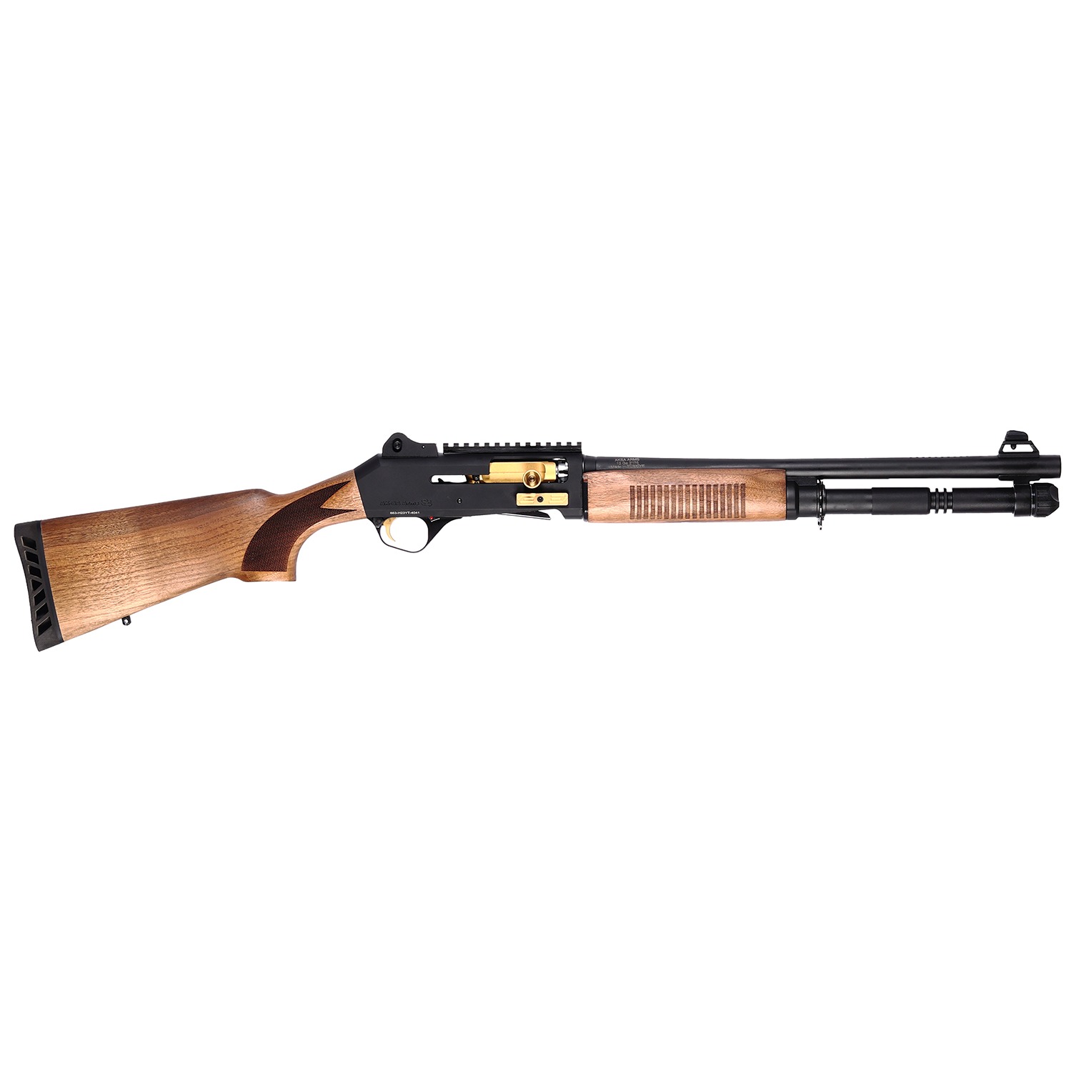 Four Peaks Imports 12077 AKSA Arms S4 12 Gauge 3” 5+1 18.50” Chrome Plated 7075-T6 Aluminum Receiver Wood Stock