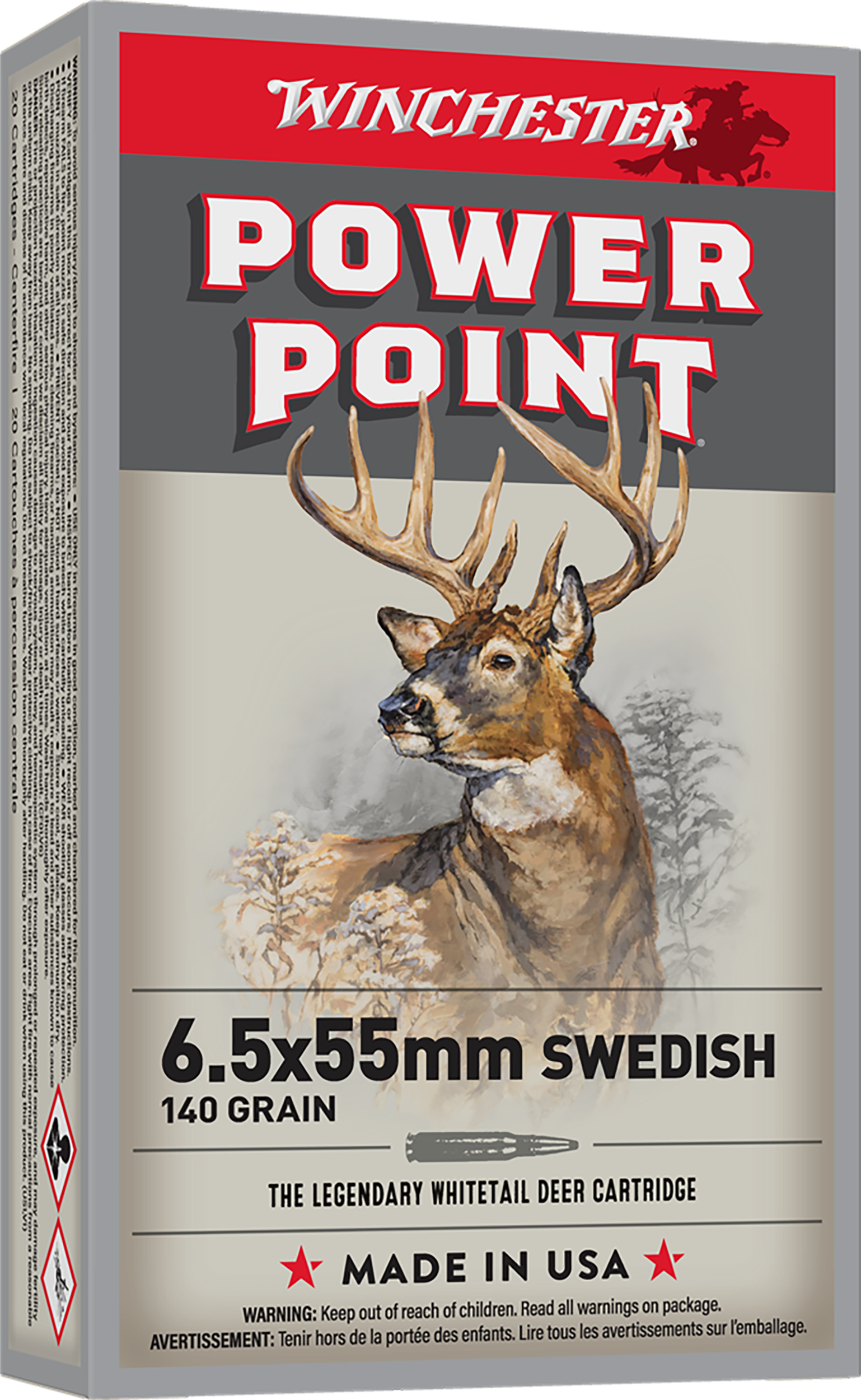 Winchester Ammo Power-Point 6.5x55 Swedish 140gr 20 Rd - Box or Case