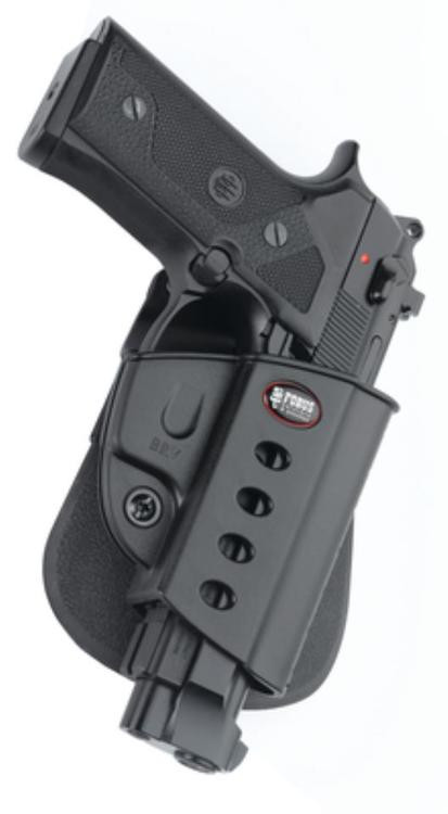 Fobus E2 Paddle Holster, Fits Beretta Vertec, Taurus 92/99 Rail, Right Hand, Kydex, Black
