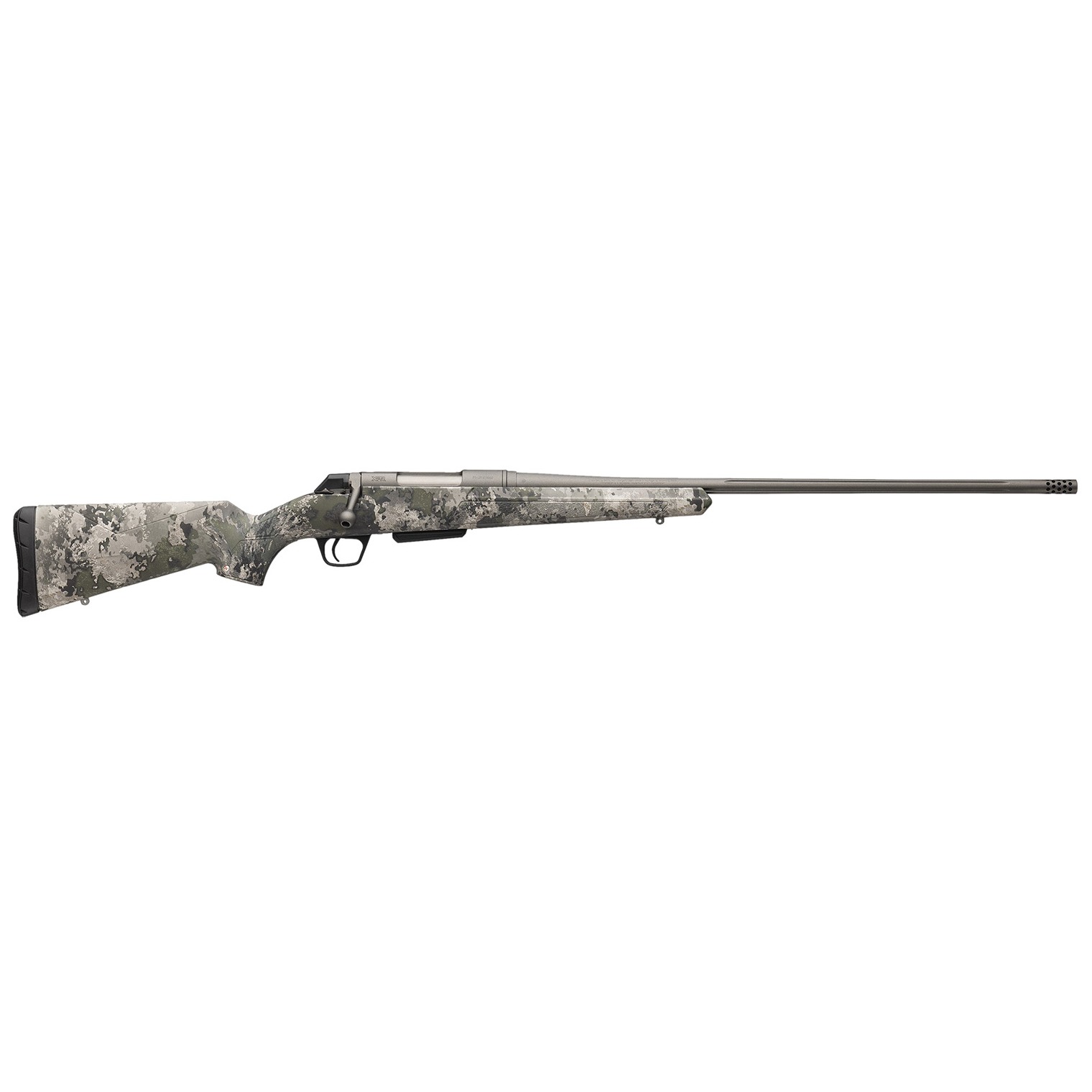 Winchester Repeating Arms 535800220 XPR Extreme 308 Win 3+1 22” Tungsten Cerakote Fluted Threaded Barrel & Drilled & Tapped Steel Receiver, Fixed TrueTimber VSX Synthetic Stock