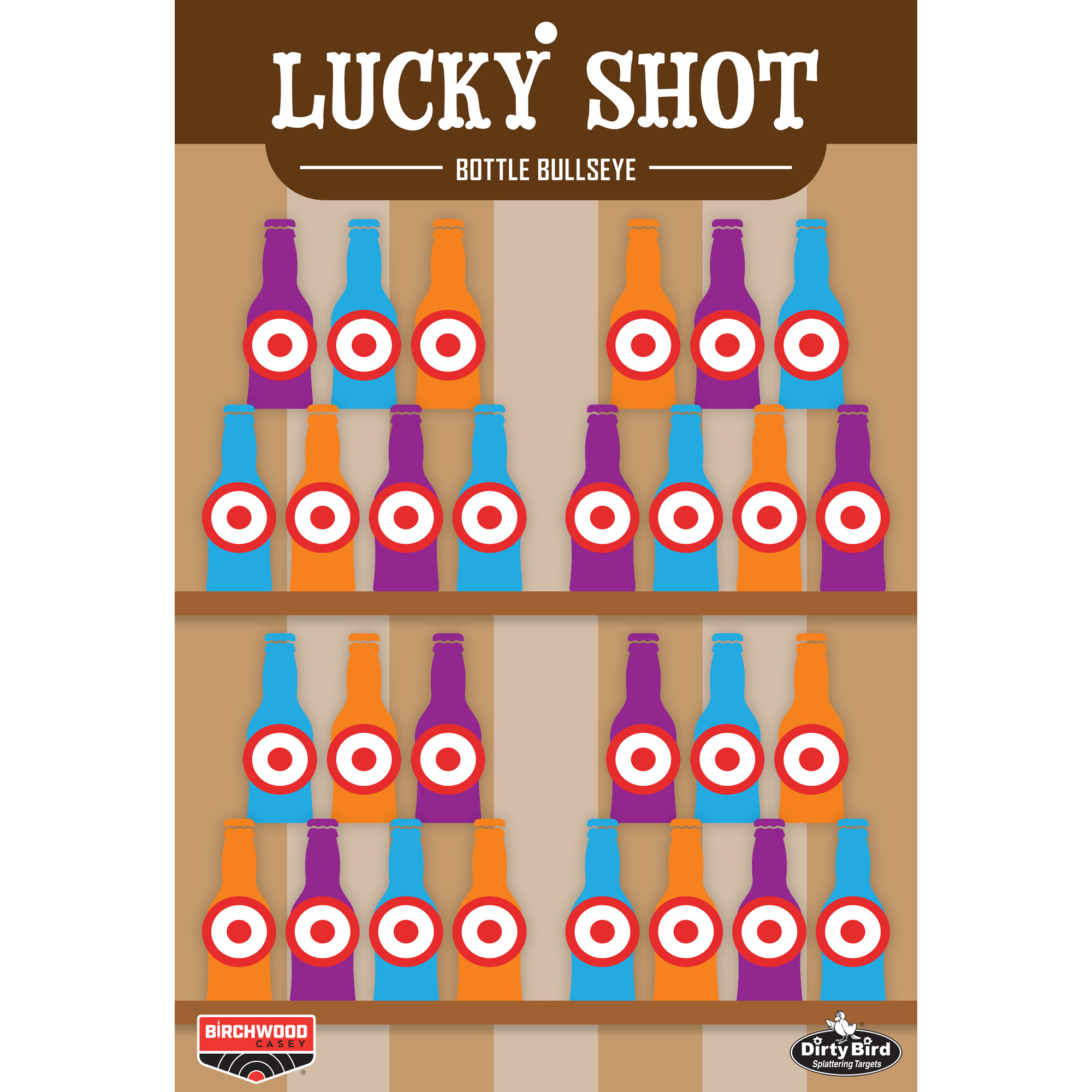 Birchwood Casey BC-35772 Dirty Bird Target Lucky Shot Bottles 12” x 18” 6 Pack