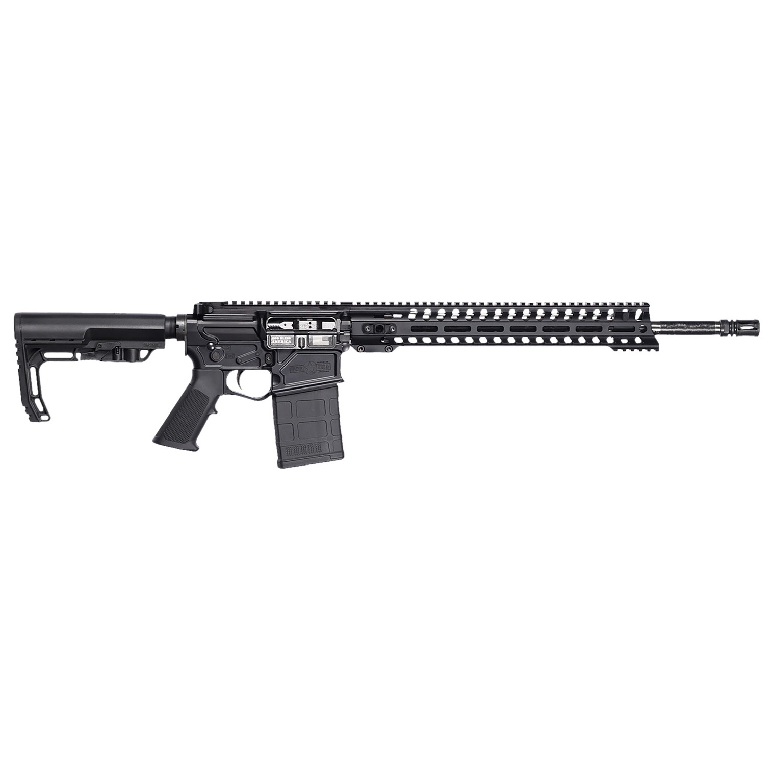 Patriot Ordnance Factory 02419 Rogue DI 308 Win 20+1 18.50” Picatinny Rail Receiver, M-LOK/Picatinny Rail Handguard, Black Polymer Stock & Grip