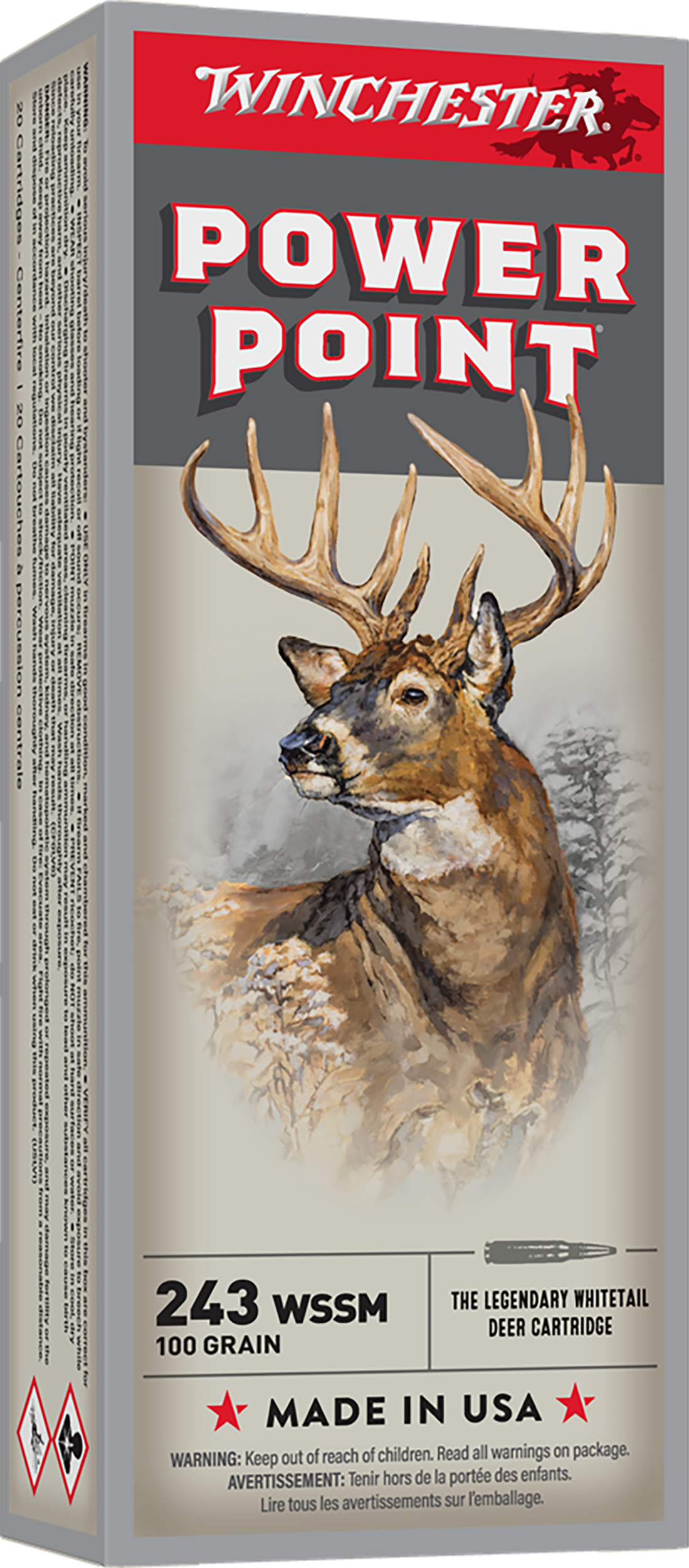 Winchester Ammo Super-X Power-Point 243 WSSM 100gr 20 Rd - Box or Case