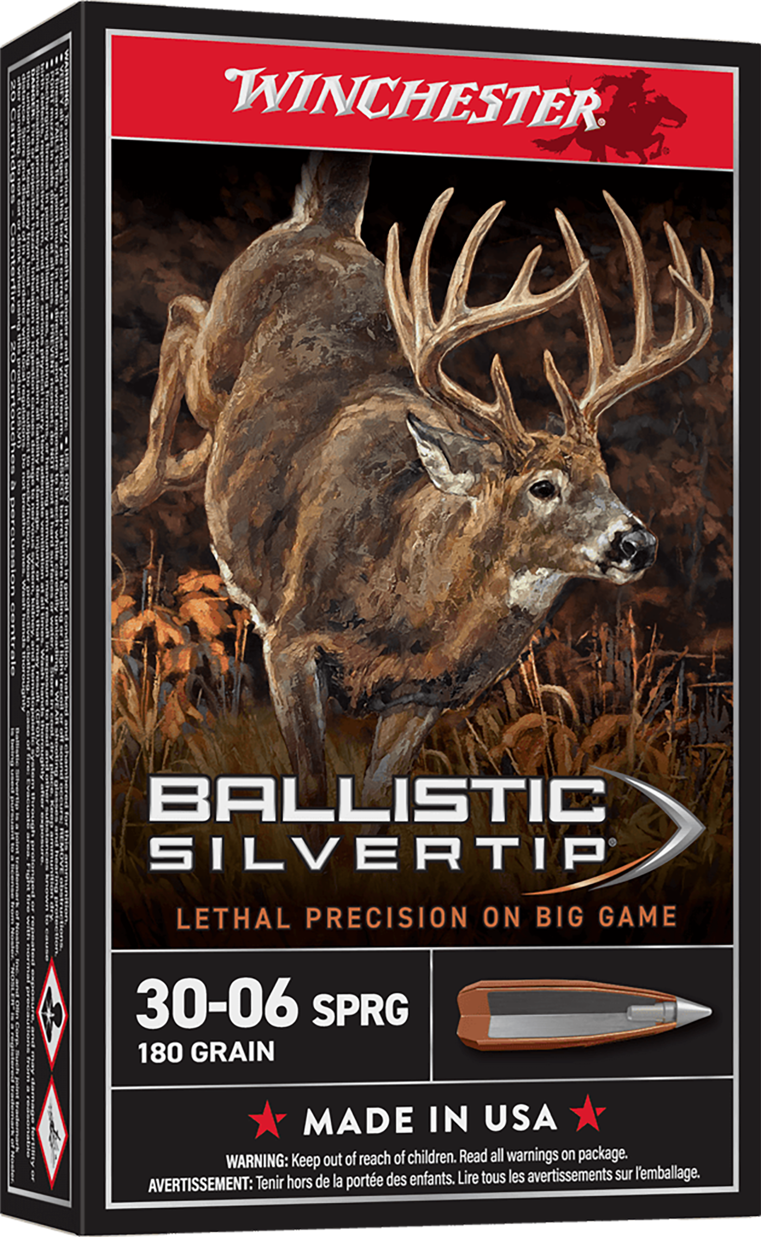 Winchester Ammo Ballistic Silvertip 30-06 Springfield 180gr Polymer Tip - Box or Case