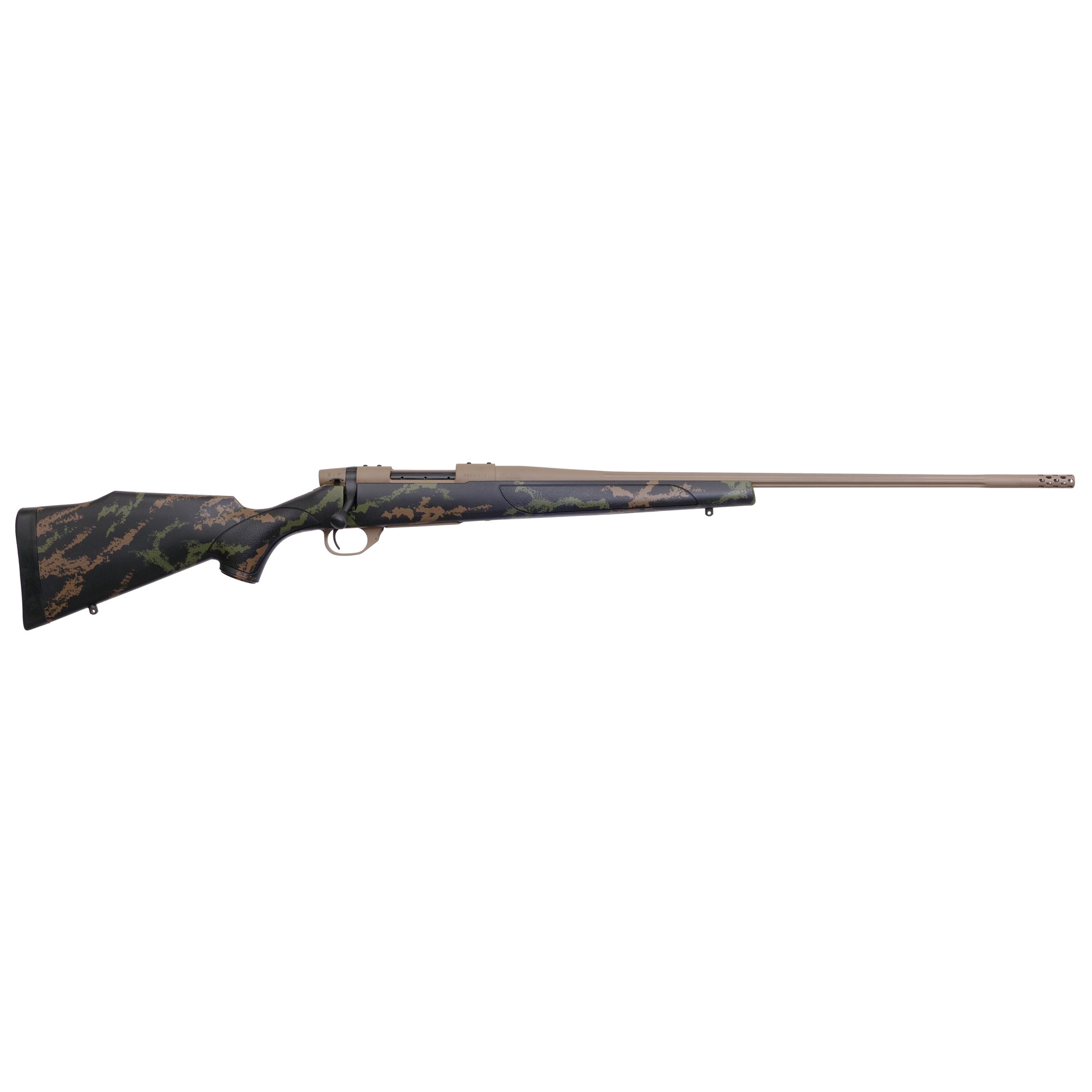 Weatherby VHC306SR6B Vanguard High Country 30-06 Springfield 5+1 Cap 24” Bbl Flat Dark Earth Cerakote Rec Black Fixed Monte Carlo Stock with Tan & Green Accents Right Hand (Full Size)