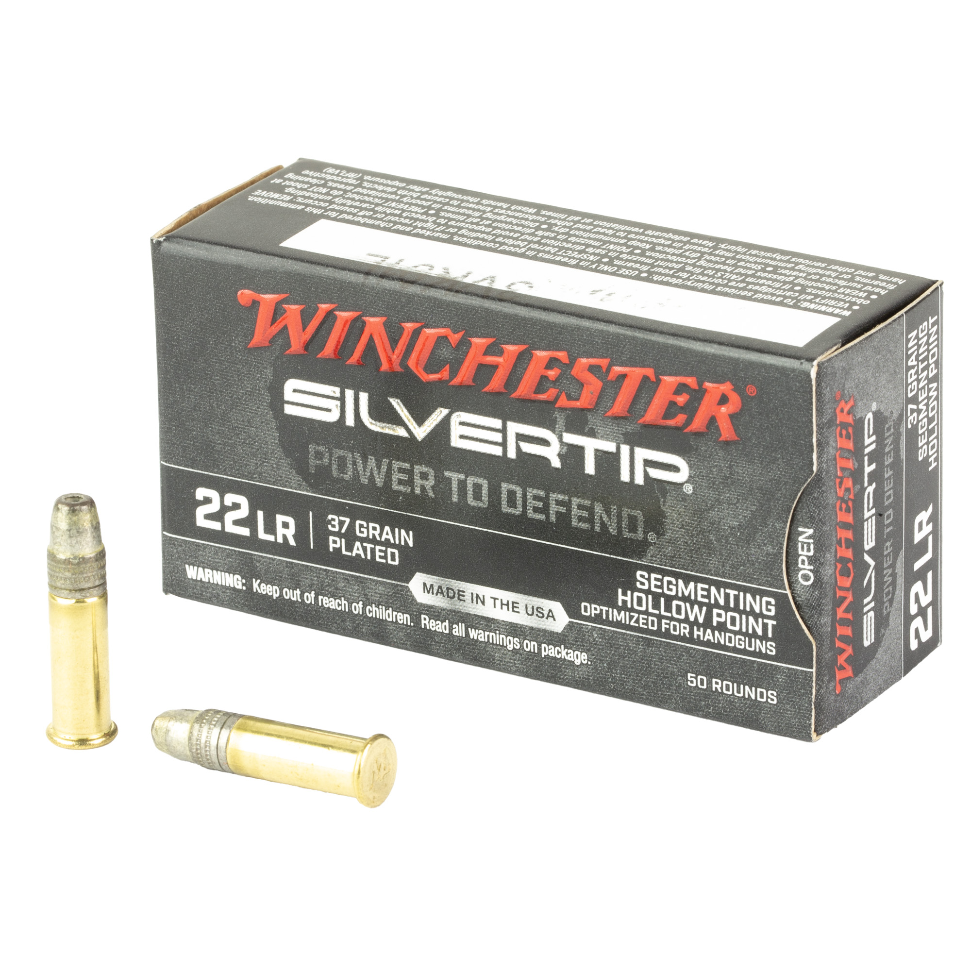 Winchester Ammo W22LRST Silvertip 22LR 37gr Silvertip Hollow Point 50 Per Box/40 Case