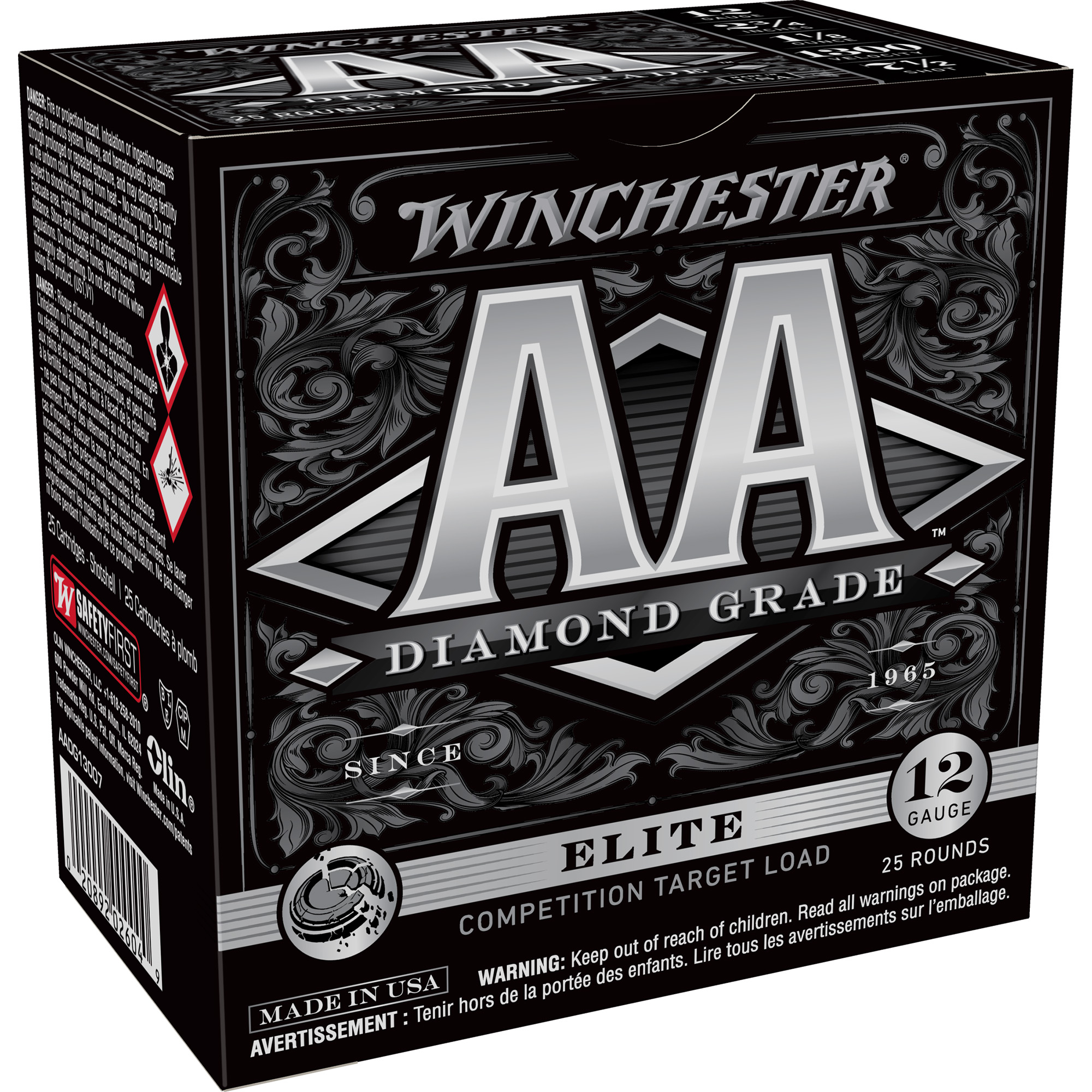 Winchester Ammo AADG13007 AA Diamond Grade 12Gauge 2.75” 1 1/8oz 7.5Shot 25 Per Box/10 Case