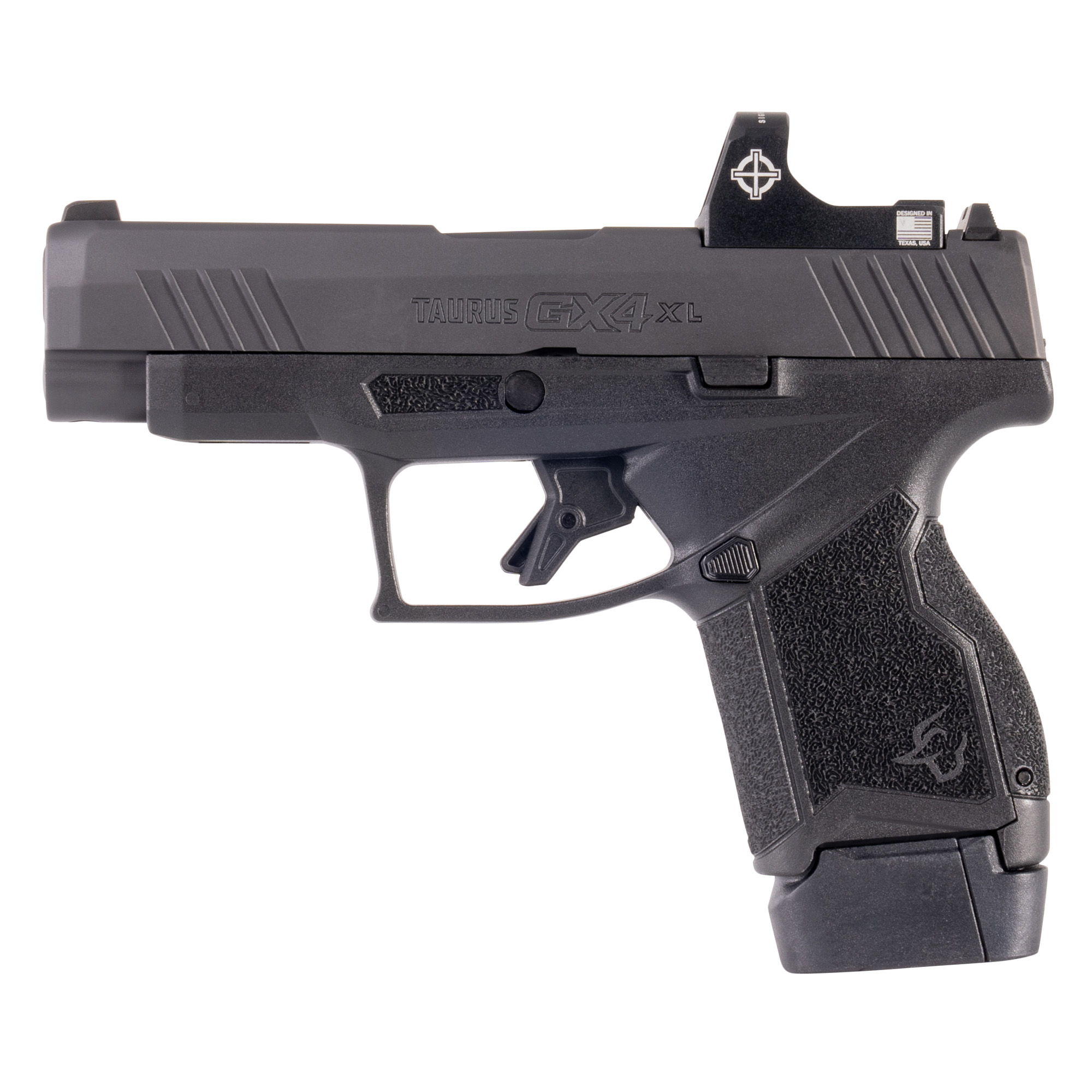 Taurus 1GX4XLP941R GX4XL 9mm Luger 13+1/11+1 3.70”, Black Steel T.O.R.O Optic Cut Slide, Polymer Grip, Interchangeable Backstrap, Riton Red Dot