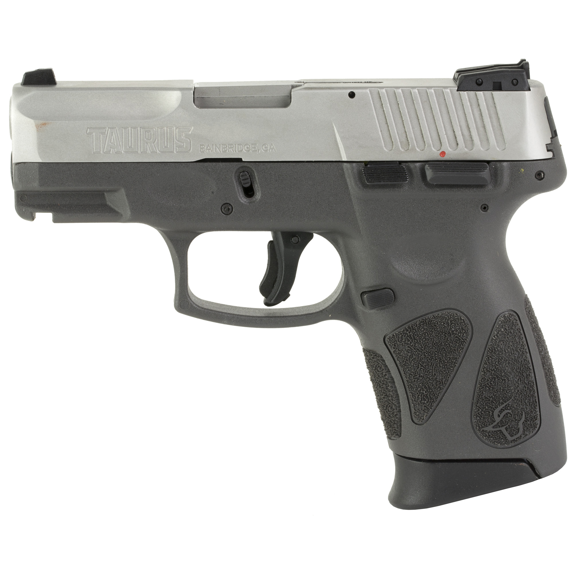 Taurus 1G2C93912G G2C Compact Frame 9mm Luger 12+1 3.26” Matte Stainless Steel Barrel, Matte Serrated Stainless Steel Slide, Gray Polymer Frame w/Picatinny Rail & Polymer Grip, Right Hand