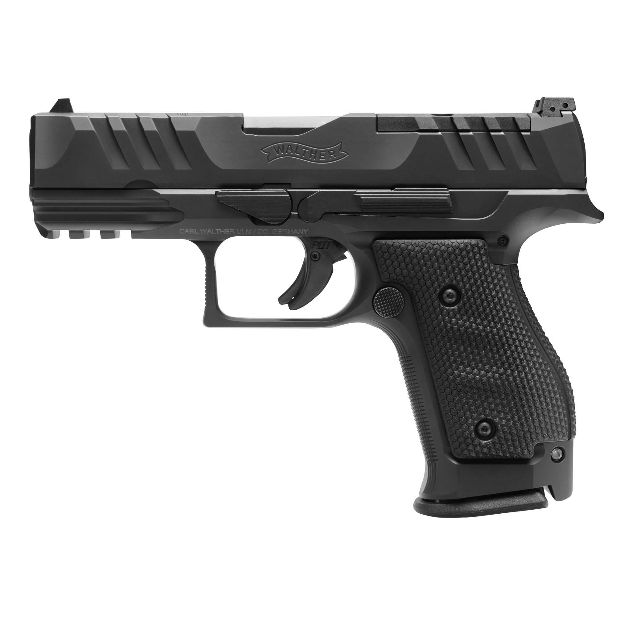 Walther Arms 2872111 PDP Steel Frame 9mm Luger 15+1 4” Black Steel Barrel, Matte Black Tenifer Optic Ready/Serrated Steel Slide, Black Steel Frame w/Picatinny Rail, Textured Wraparound Grip