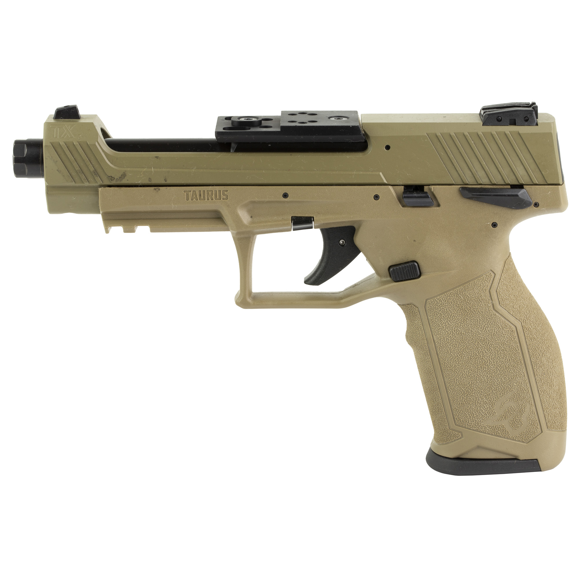 Taurus 1TX22C15UFCK TX22 Competition 22 LR 16+1 5.40” Matte Black Bull/Steel/Threaded Barrel, Flat Dark Earth Aluminum/Optic Cut/Serrated Slide & Polymer Frame w/Picatinny Rail w/FDE Polymer Grips