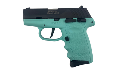 SCCY Industries CPX-4CBSB CPX-4 380 ACP 10+1 2.96” SCCY Blue Polymer Serrated Black Nitride SS Slide Finger Grooved SCCY Blue Polymer Grip