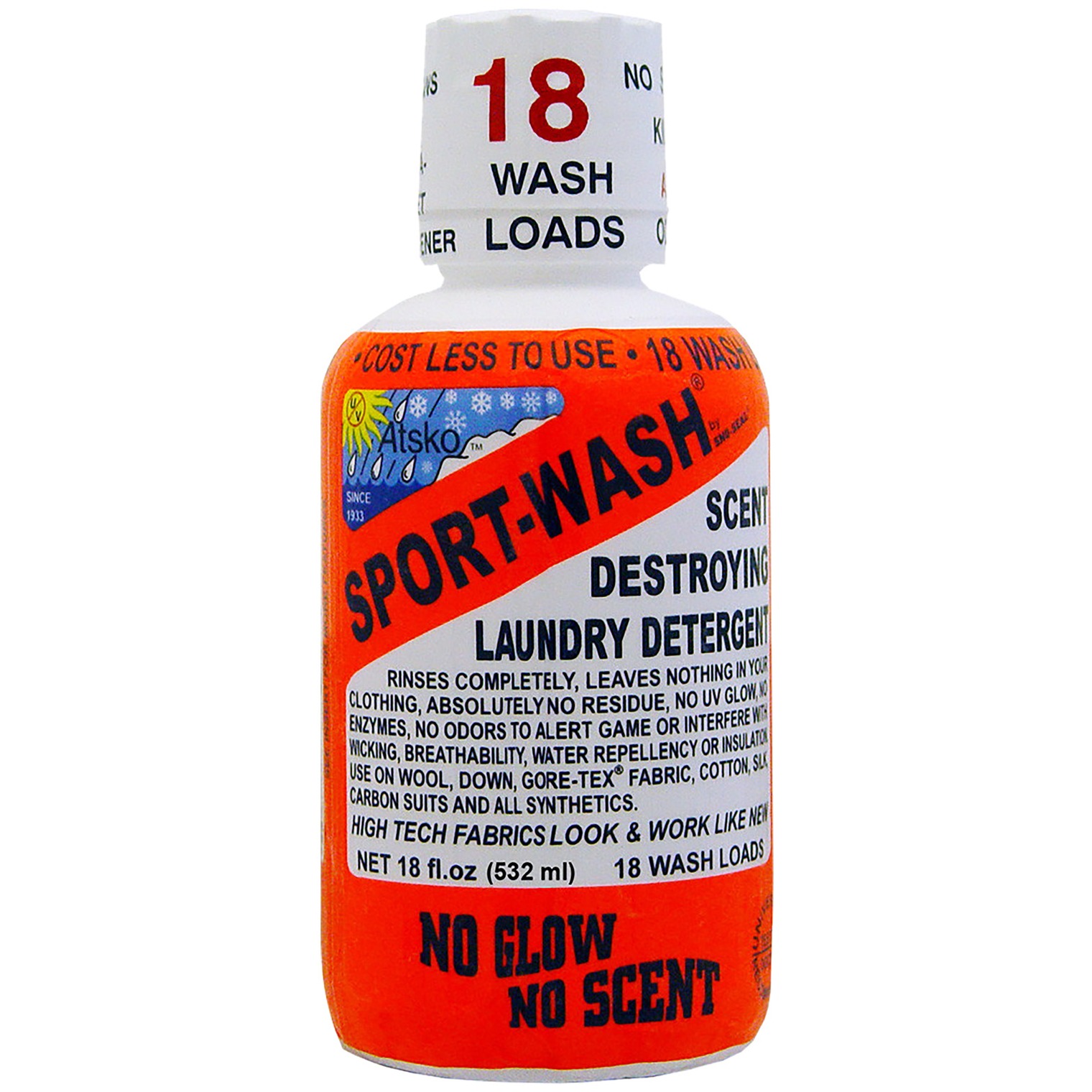 Atsko 1338 Sport Wash Laundry Detergent 18oz 18 Loads