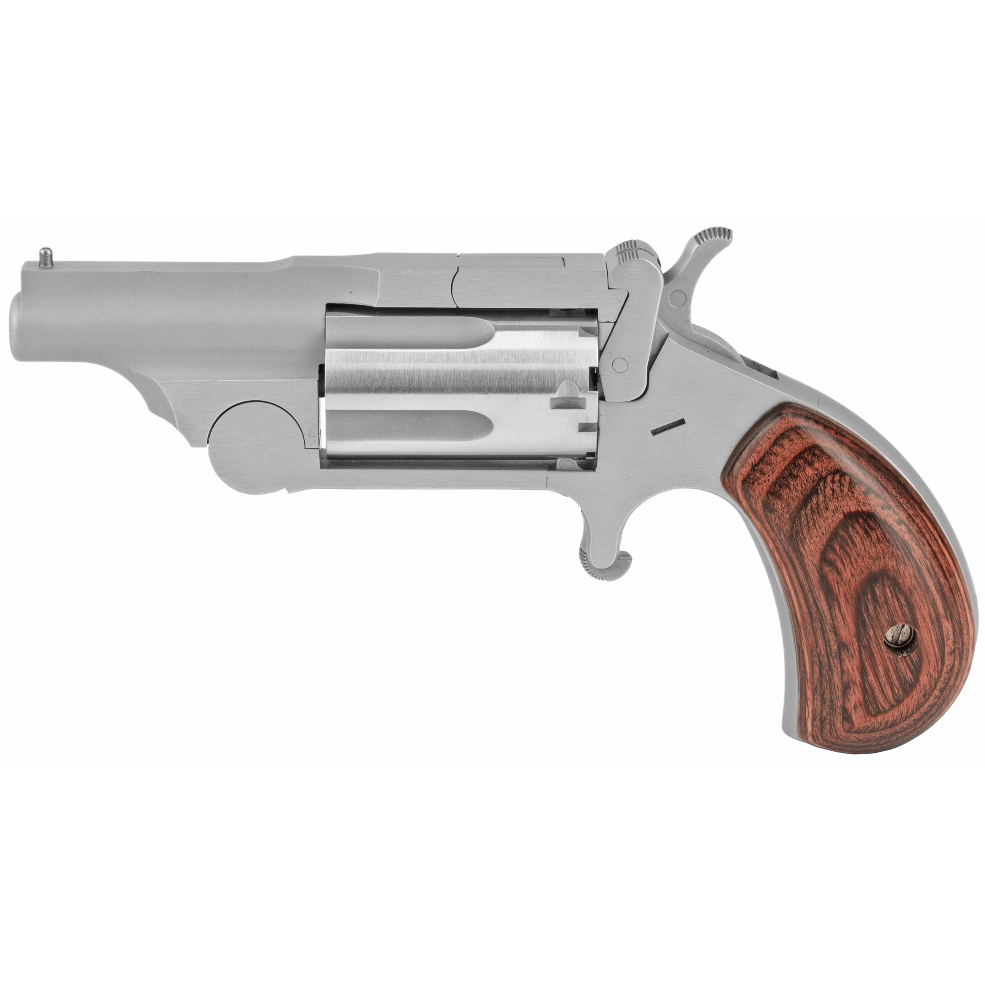 North American Arms 22MCR Ranger II Conversion 22 LR/22 WMR 5 Shot 1.63” Stainless Steel Barrel, Satin Stainless Steel Frame, Stainless Cylinder, Rosewood Birdshead Grip, Exposed Hammer