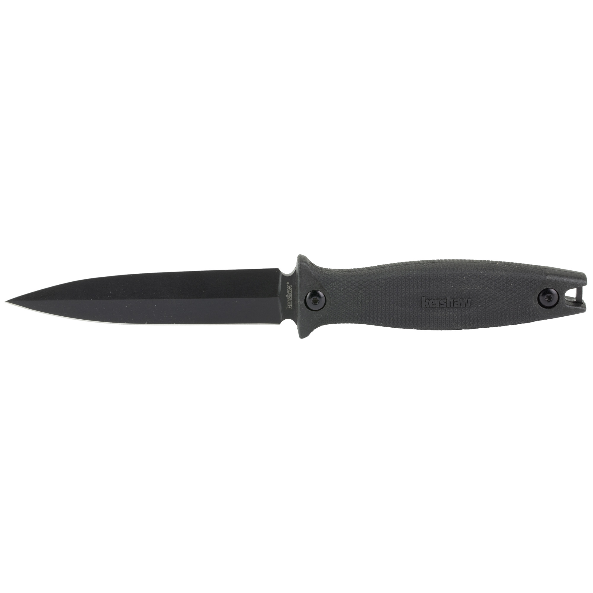 Kershaw 4007 Secret Agent 4.40” Fixed Spear Point Plain Black Oxide 8Cr13MoV SS Blade Black Glass-Filled Nylon Handle Includes Sheath